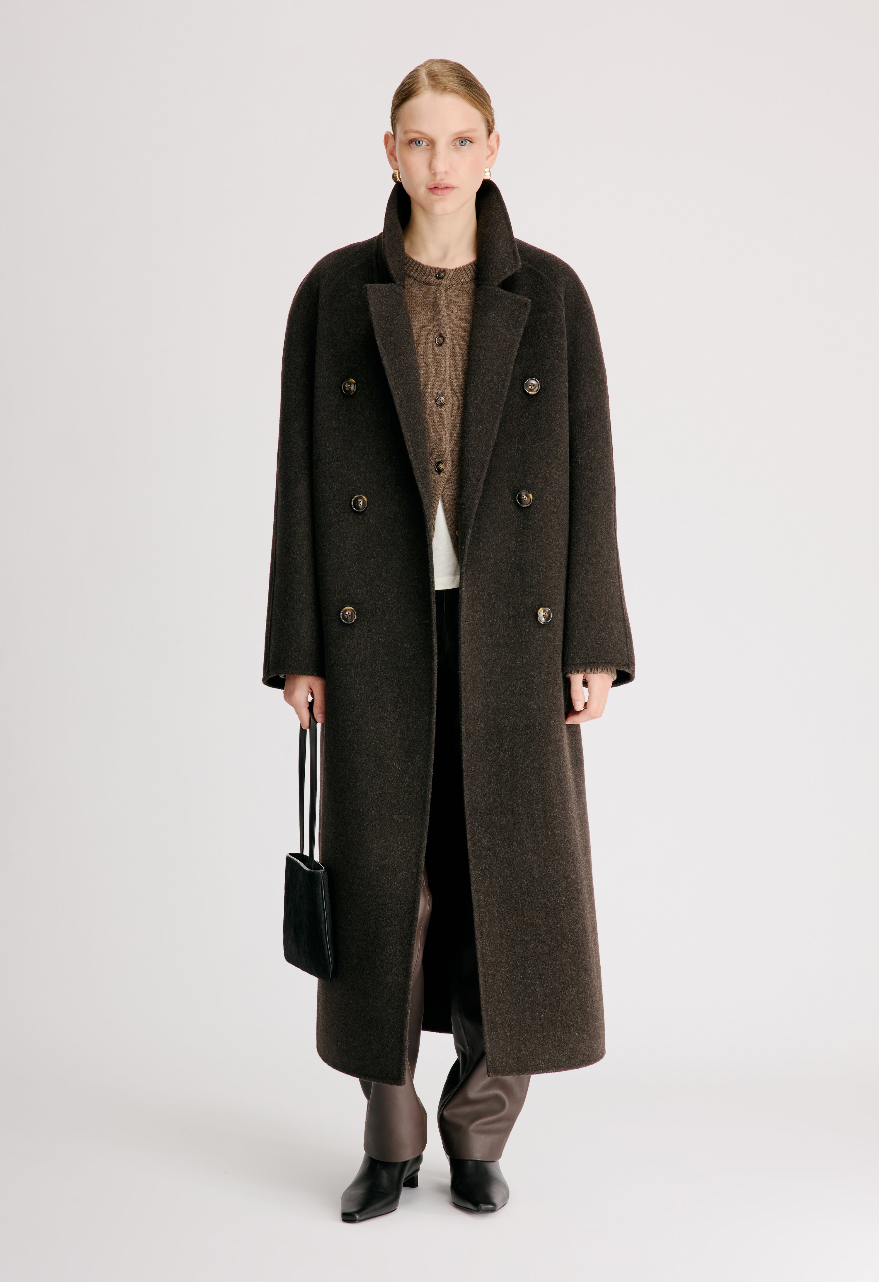 IRVIN Long wool cashmere drap coat