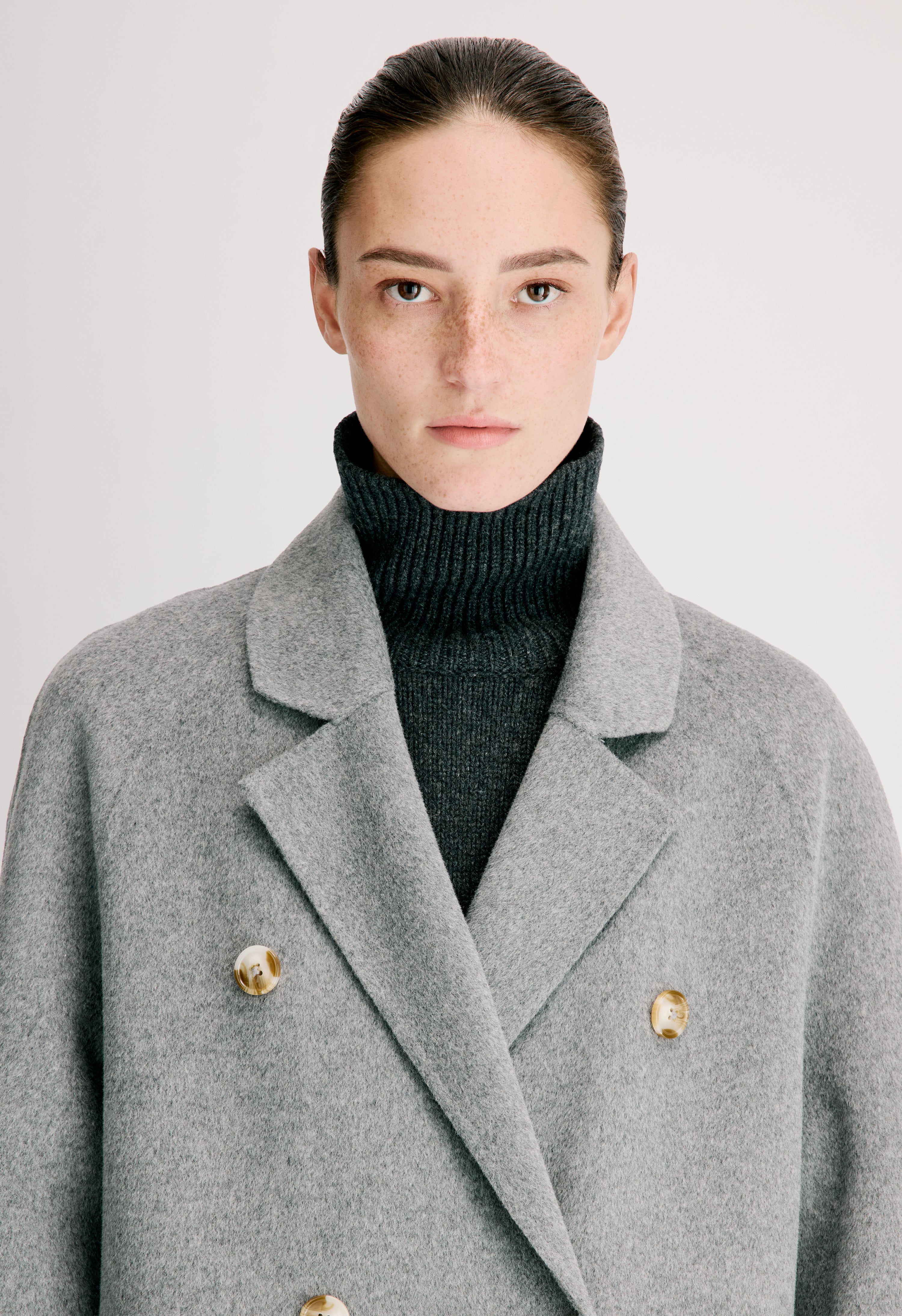 IRVIN Long wool cashmere drap coat