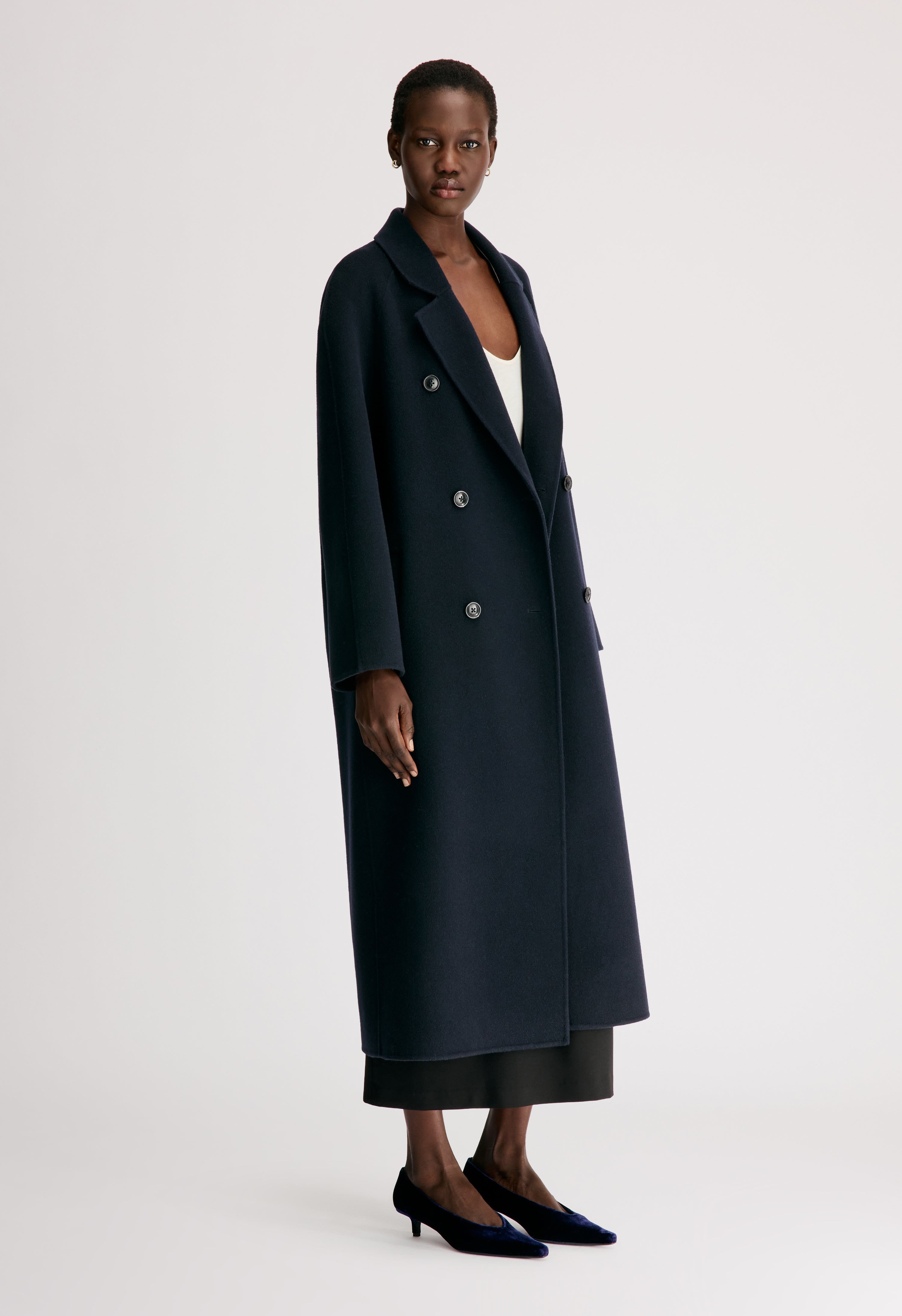 IRVIN Long wool cashmere drap coat