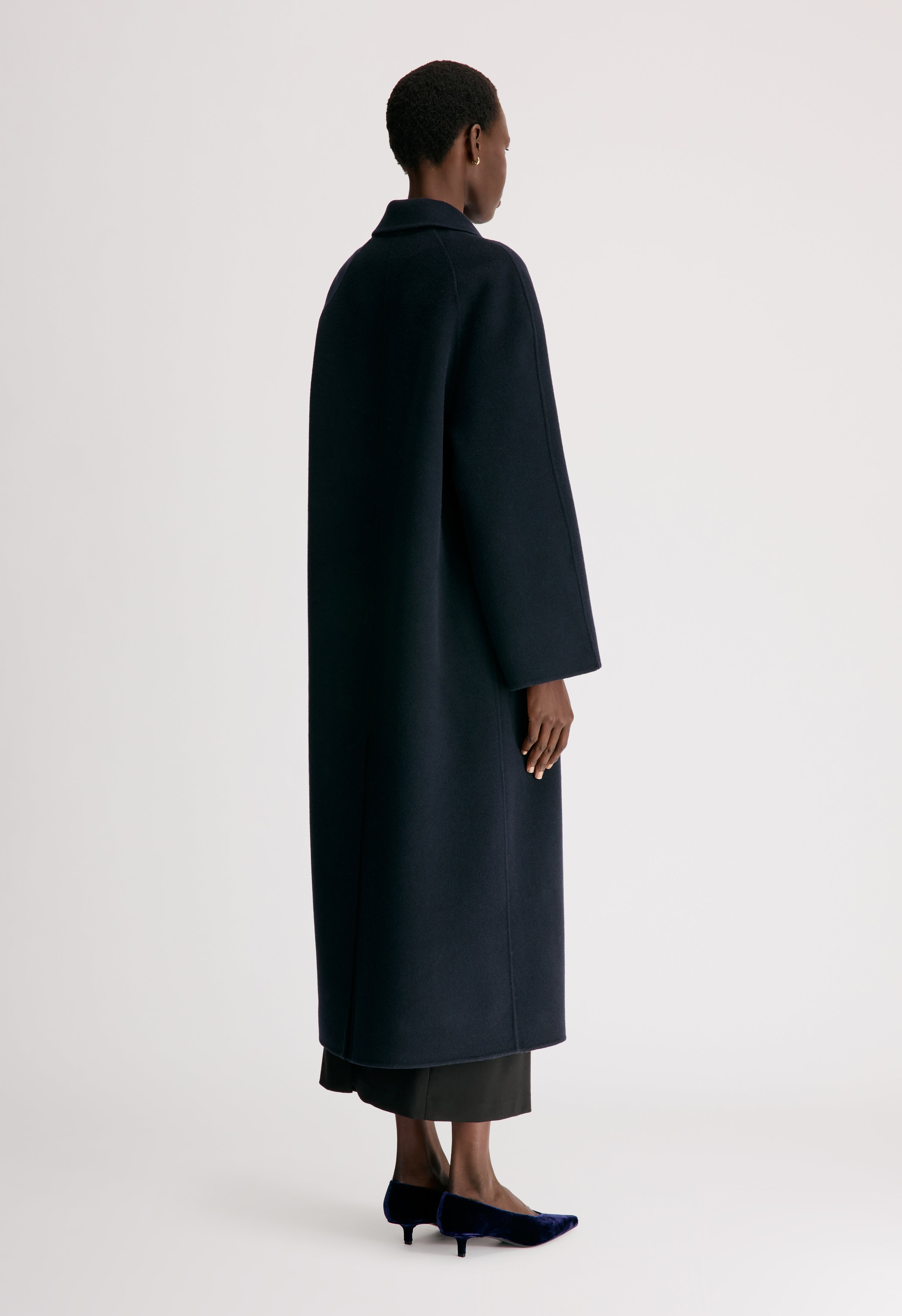 IRVIN Long wool cashmere drap coat