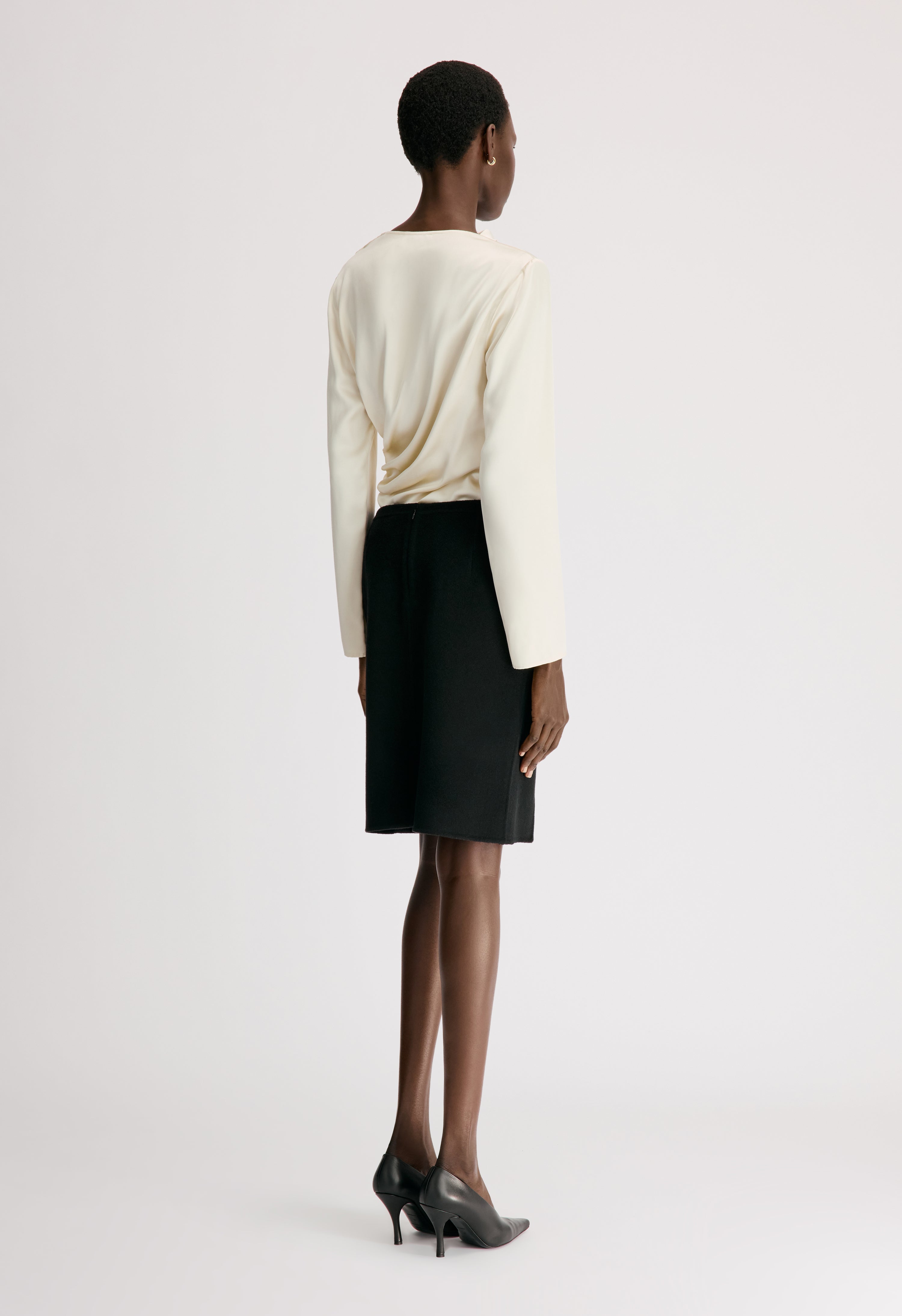 JUDY Wool cashmere drap skirt