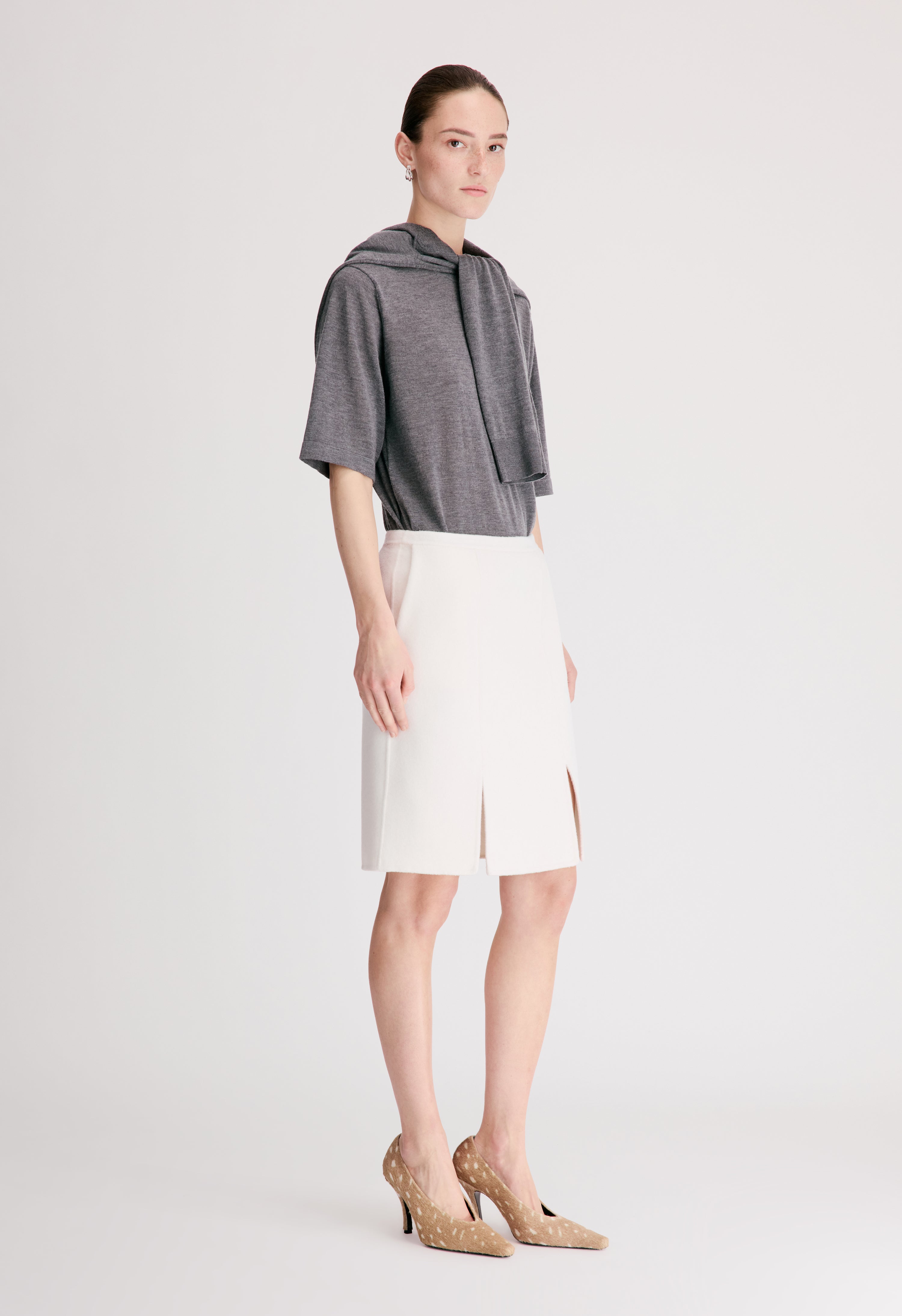 JUDY Wool cashmere drap skirt