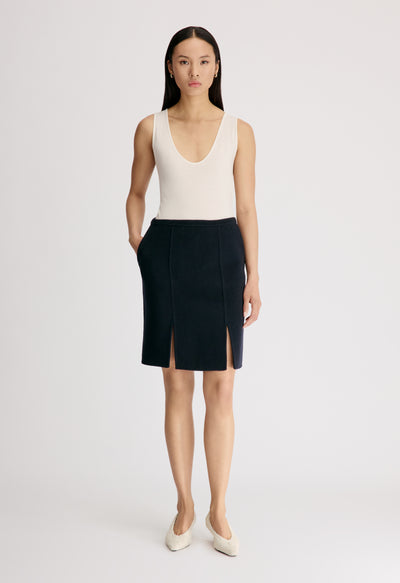 JUDY Jupe en drap de laine et cachemire