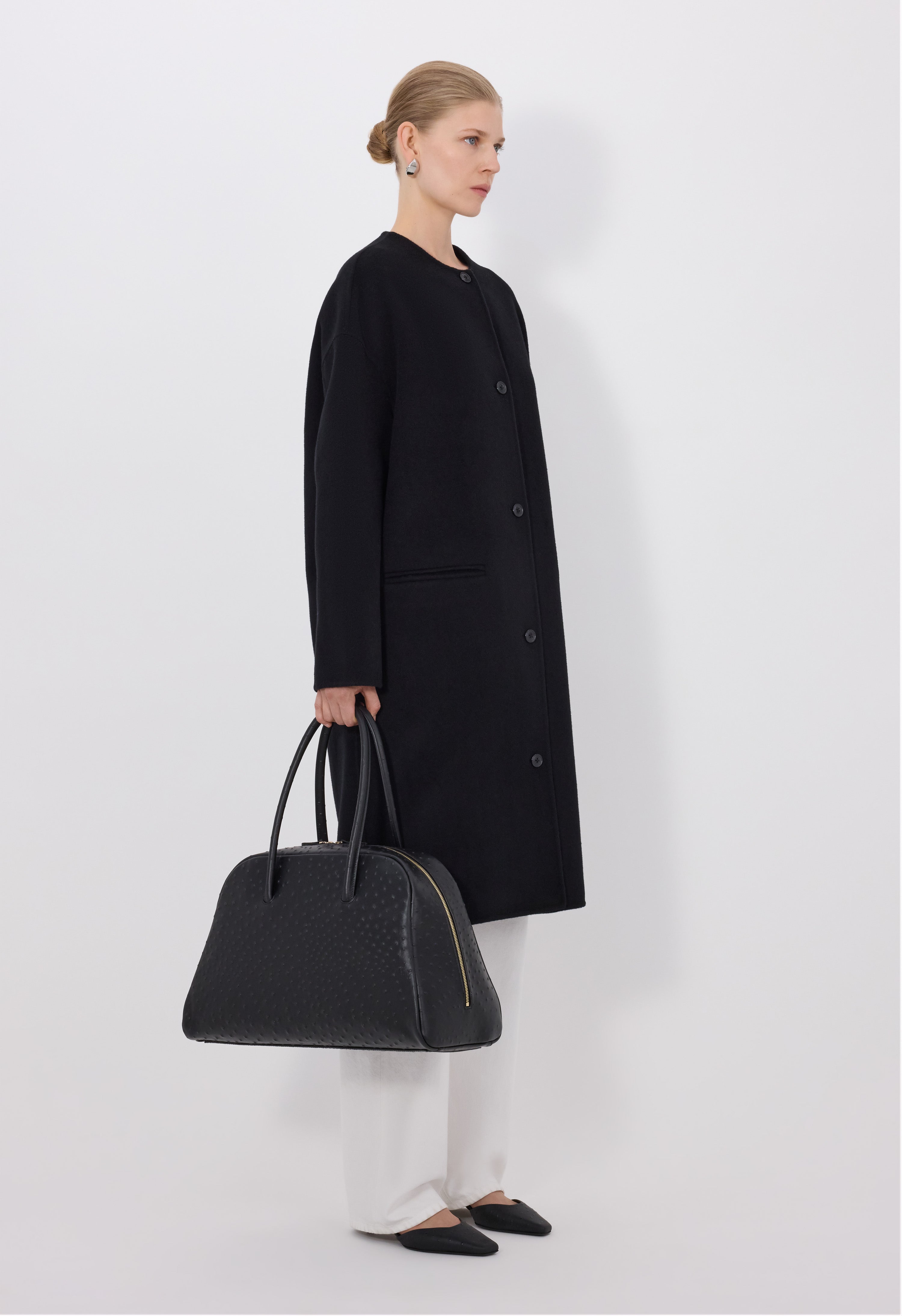 KERRY Wool cashmere drap oval coat