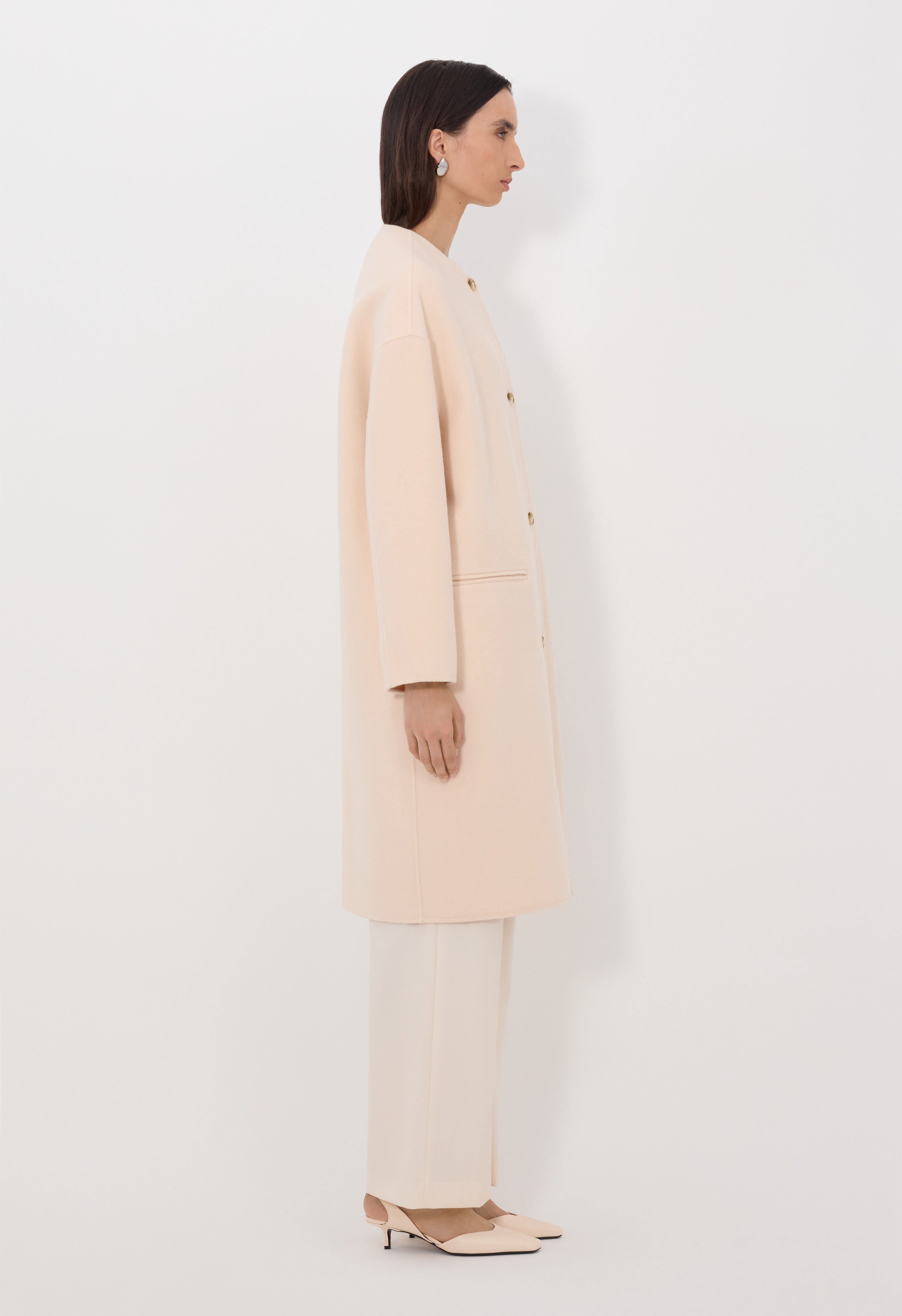 KERRY Wool cashmere drap oval coat