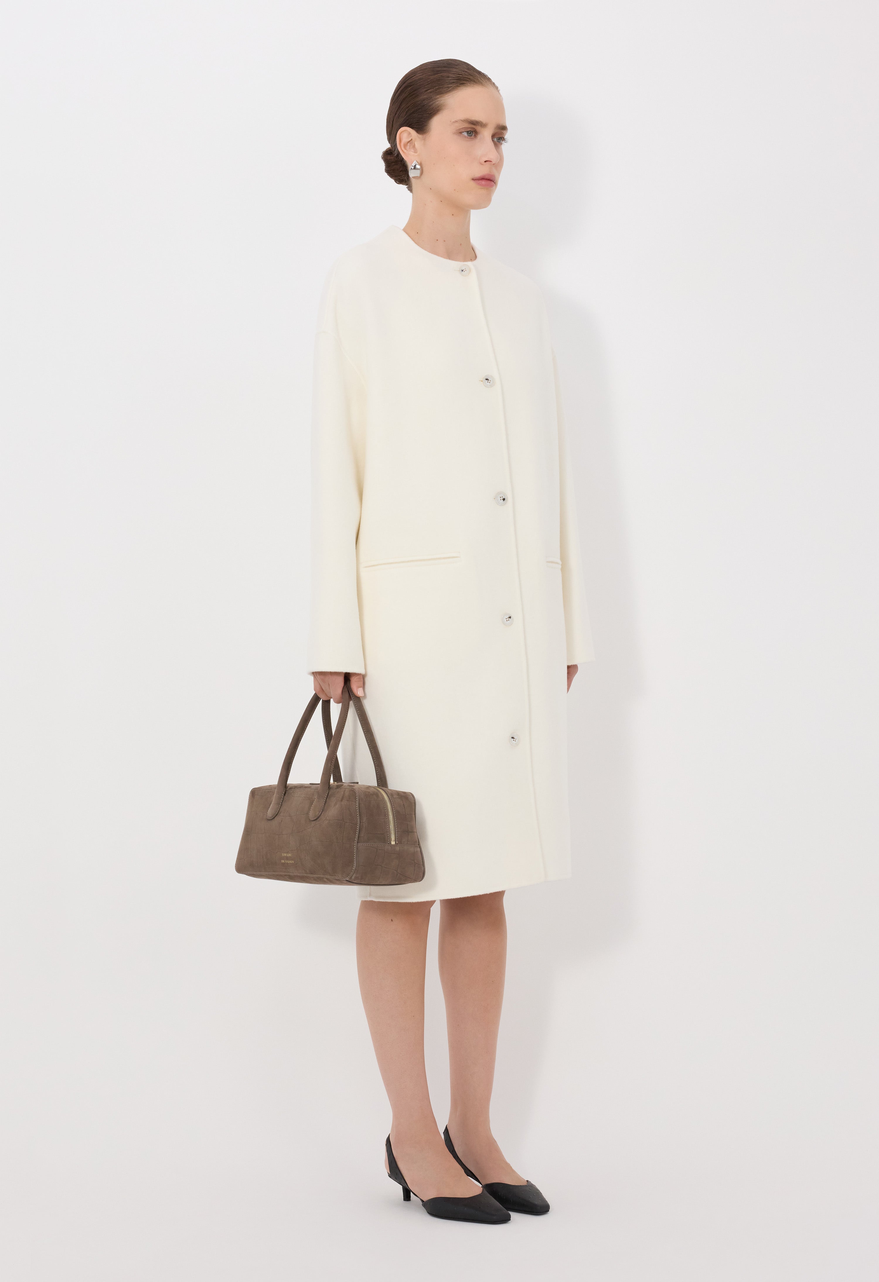 KERRY Wool cashmere drap oval coat