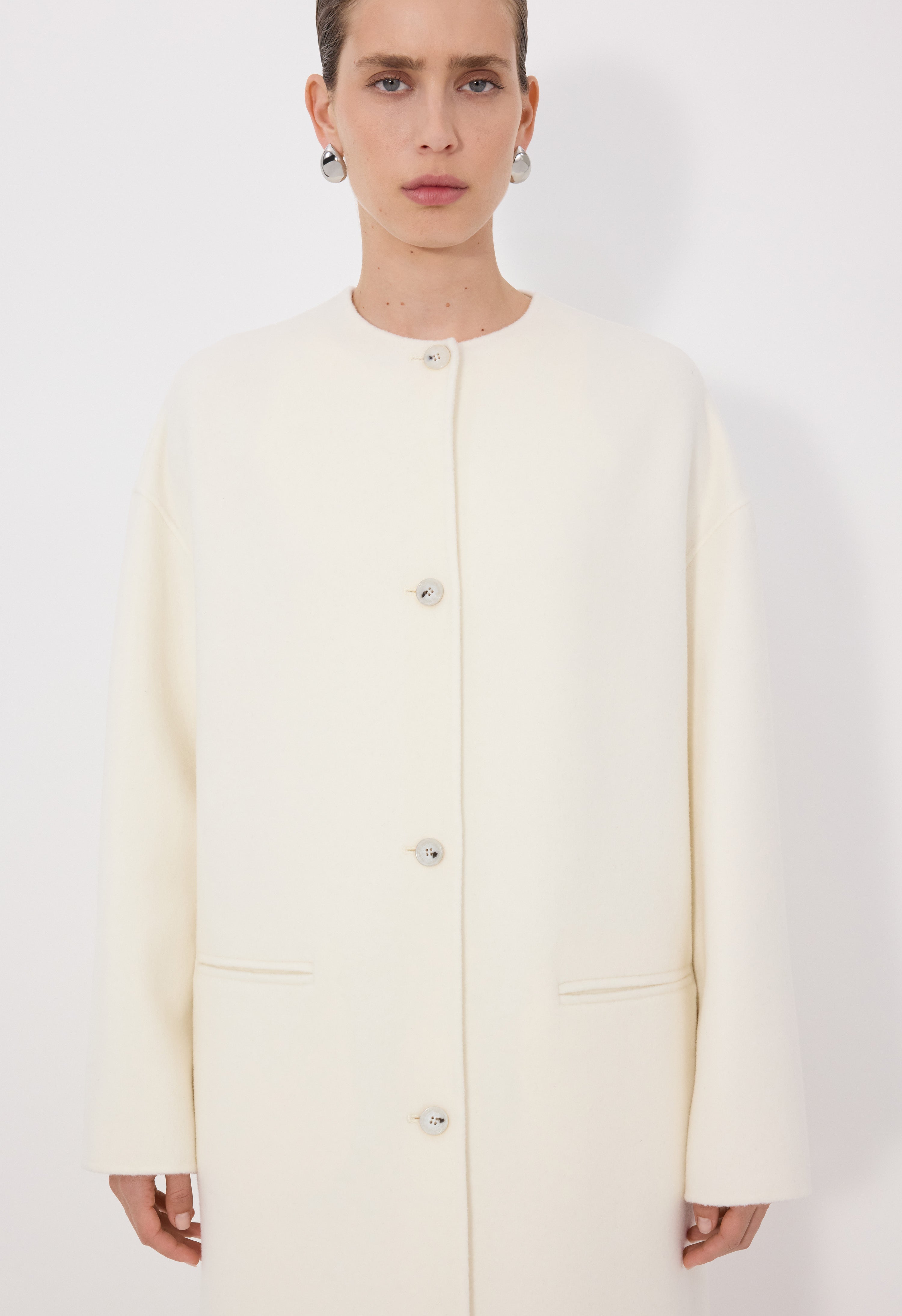 KERRY Wool cashmere drap oval coat