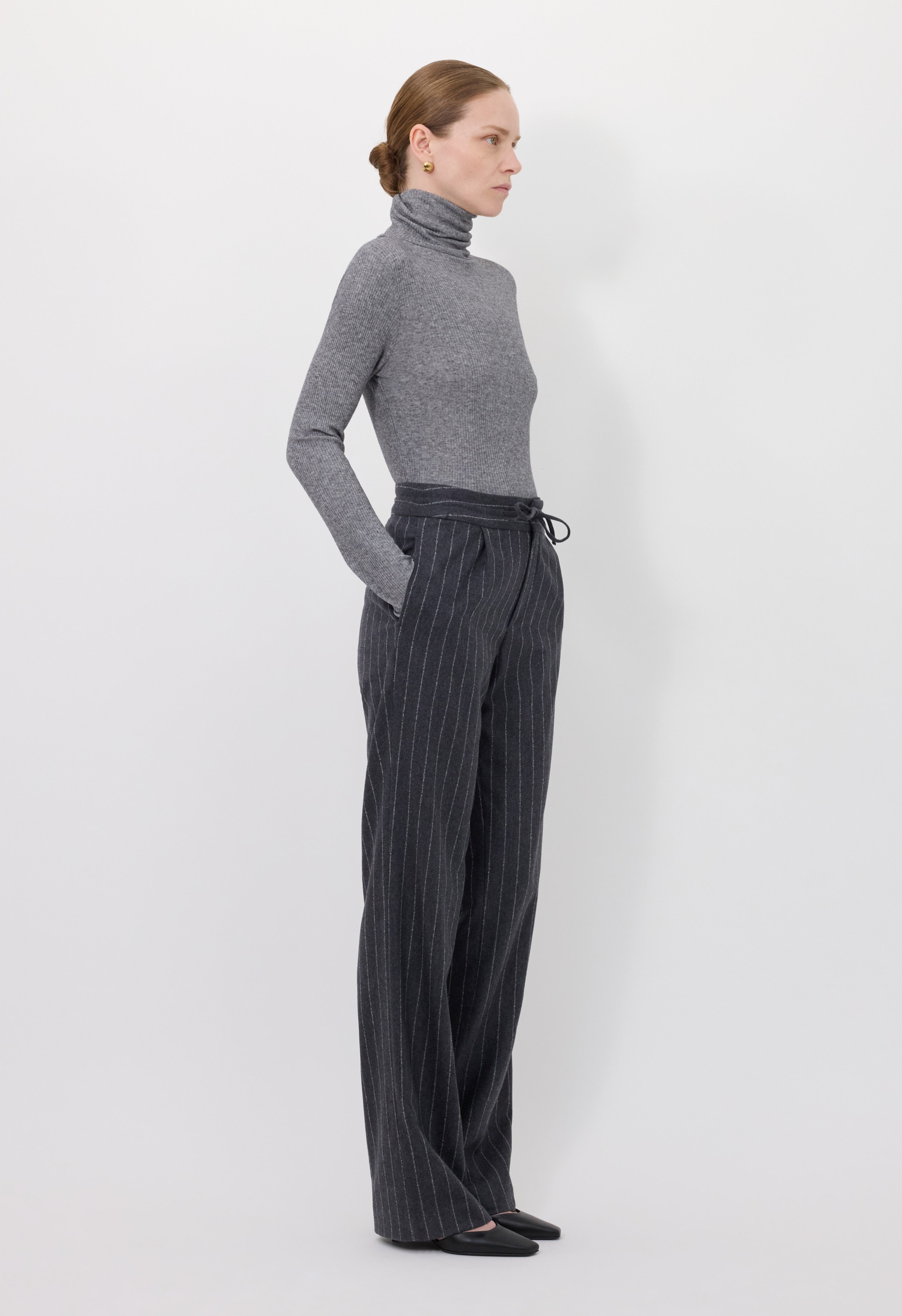 LIZZIE Stripped flannel trousers