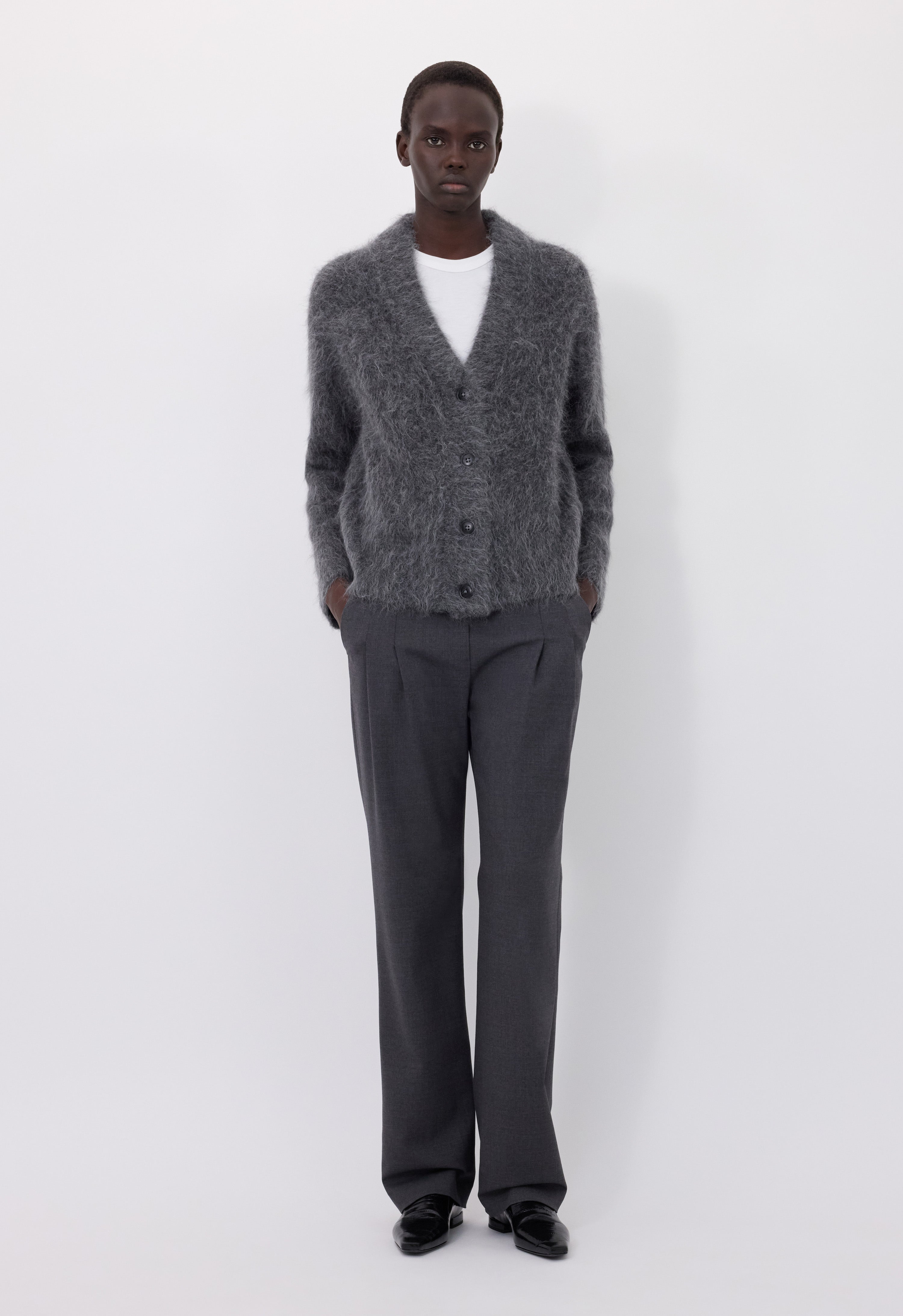 LYNN Hairy alpaca cardigan