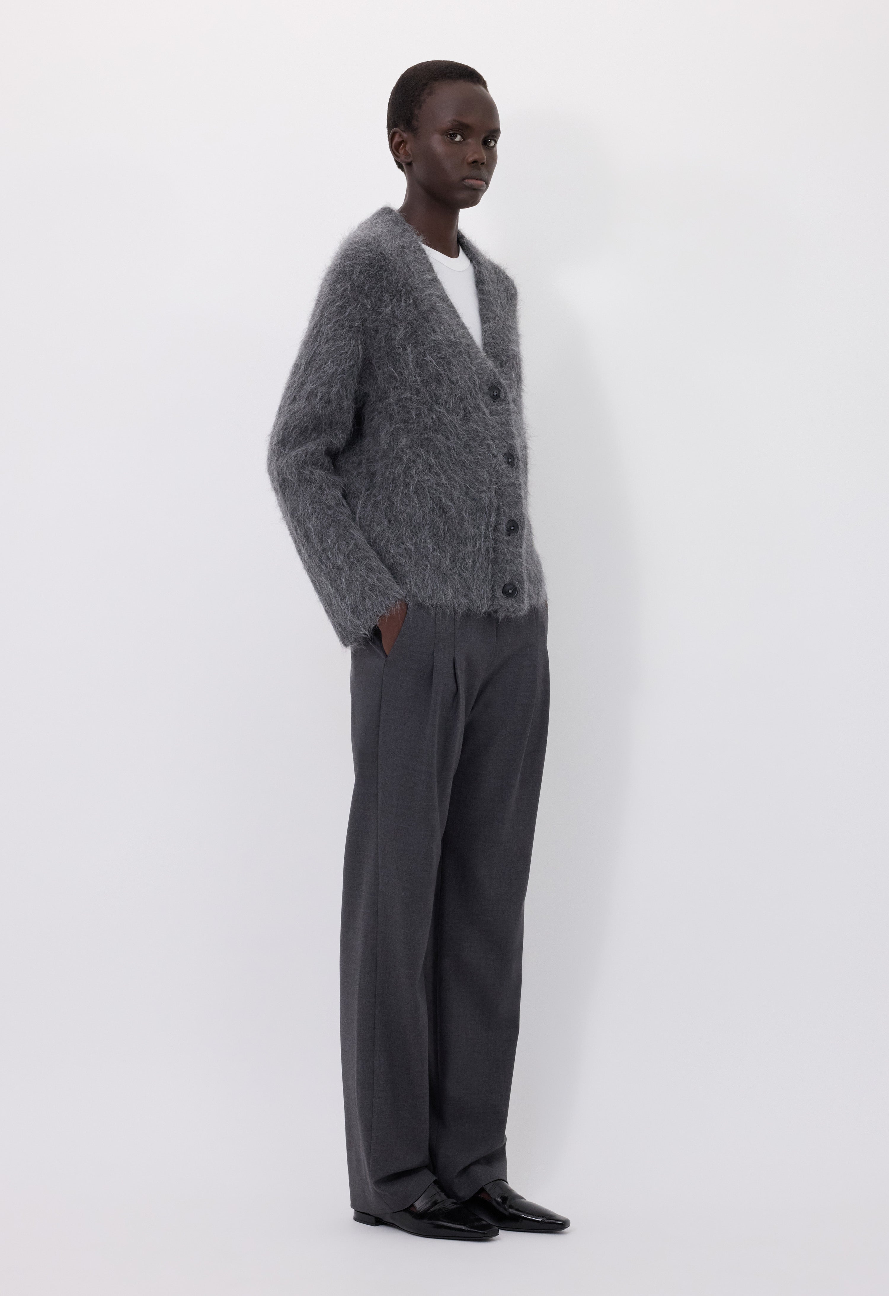 LYNN Hairy alpaca cardigan