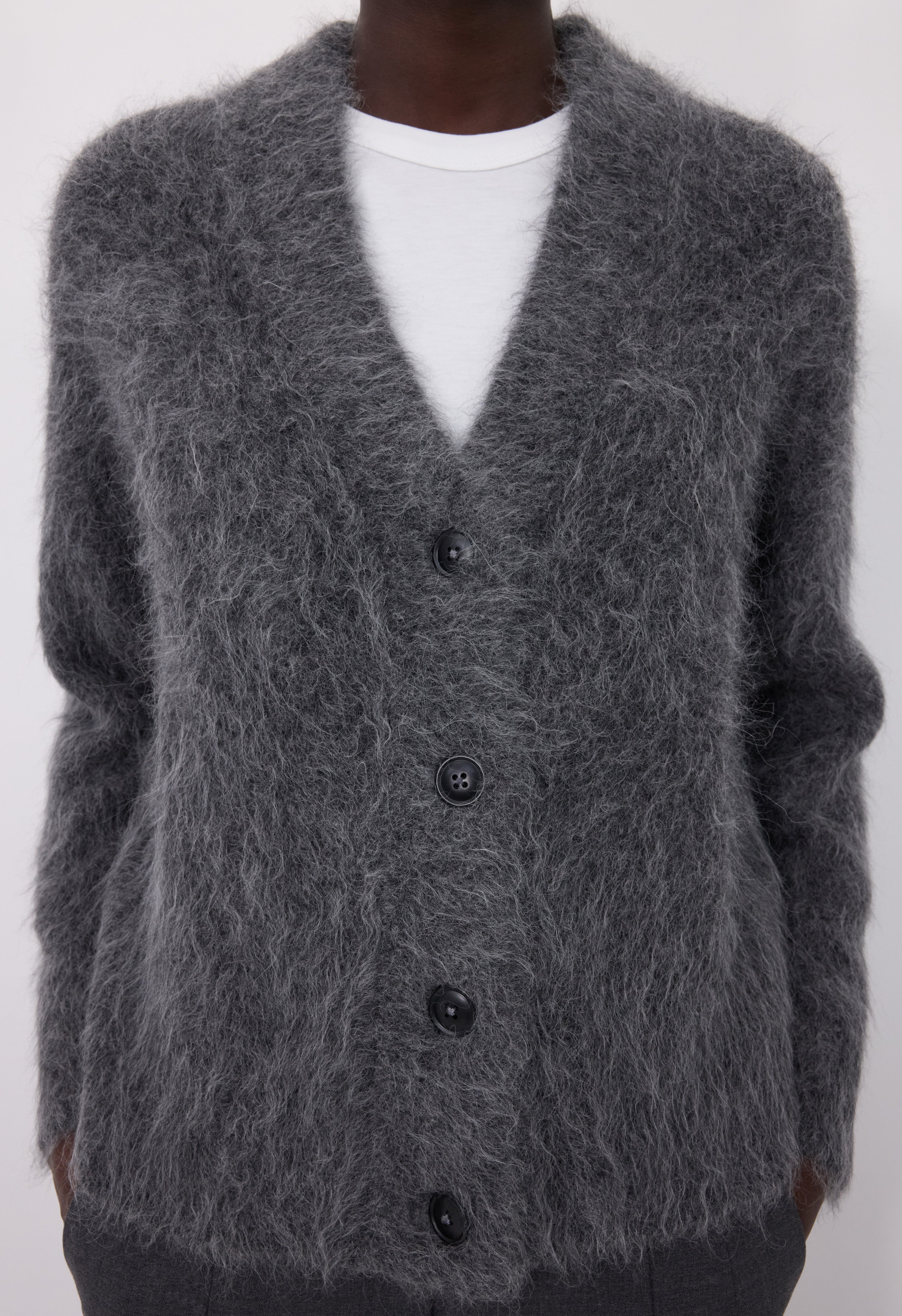 LYNN Hairy alpaca cardigan