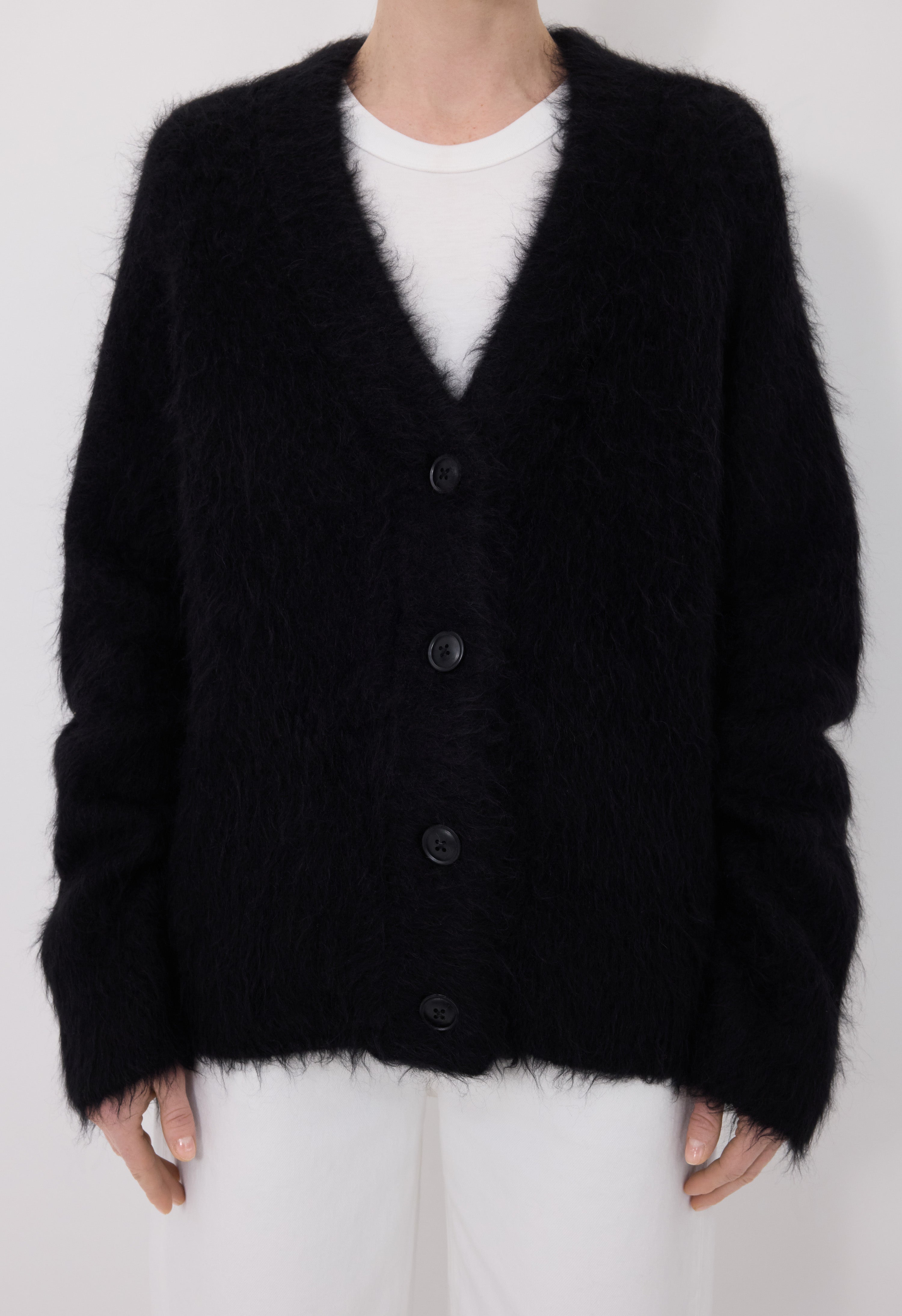 LYNN Hairy alpaca cardigan