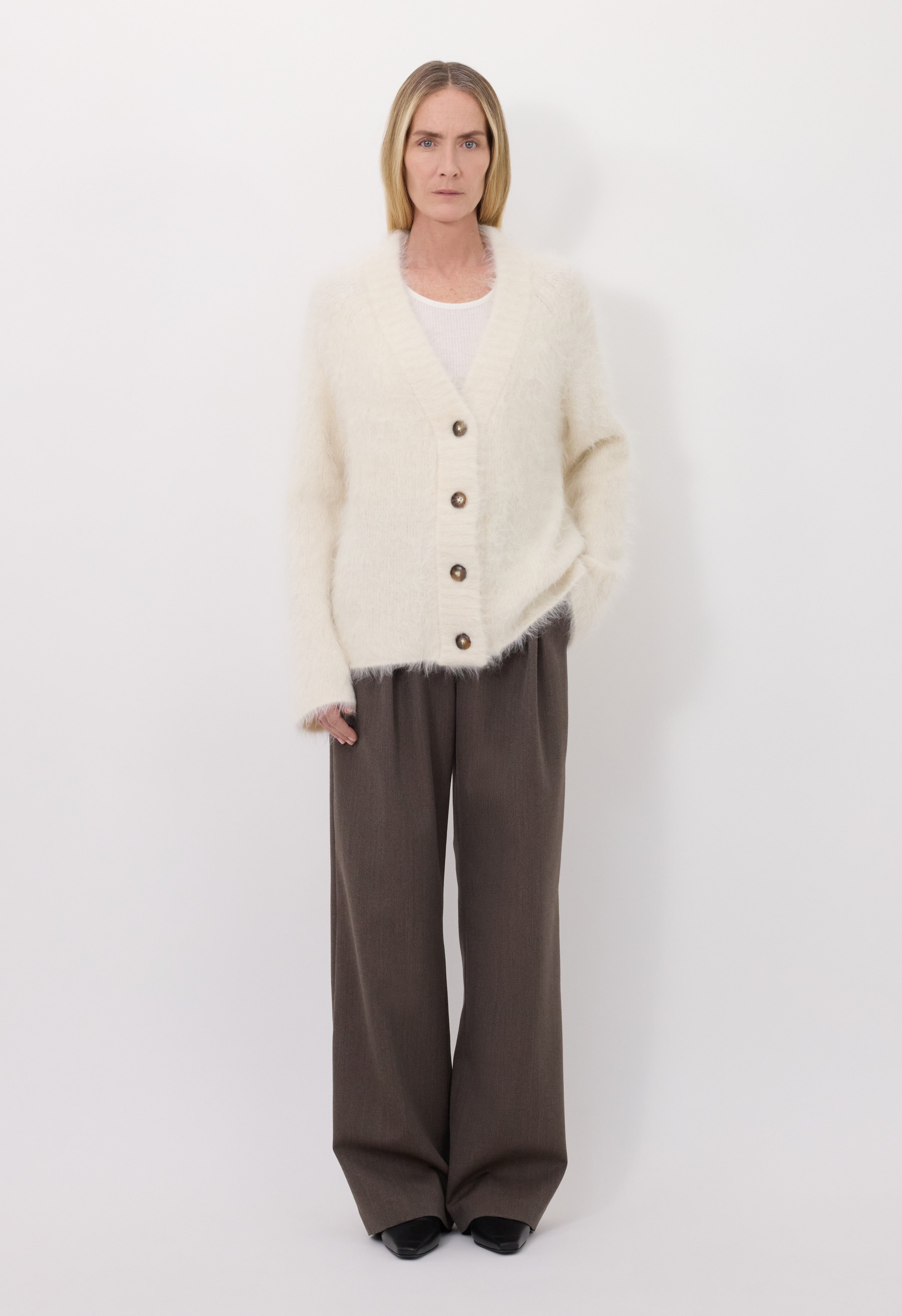 LYNN Hairy alpaca cardigan