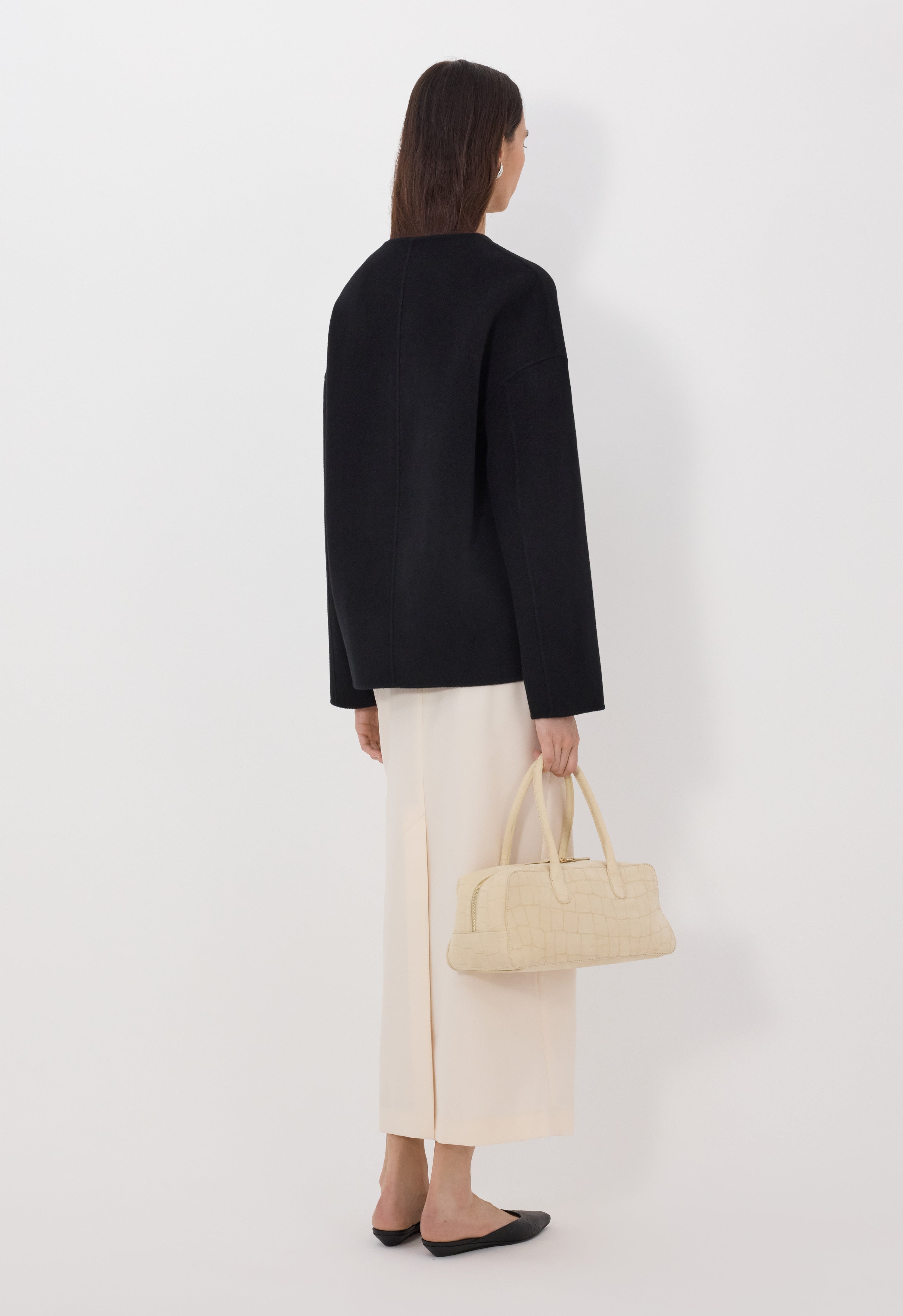 MAARA Asymmetric wool cashmere drap jacket