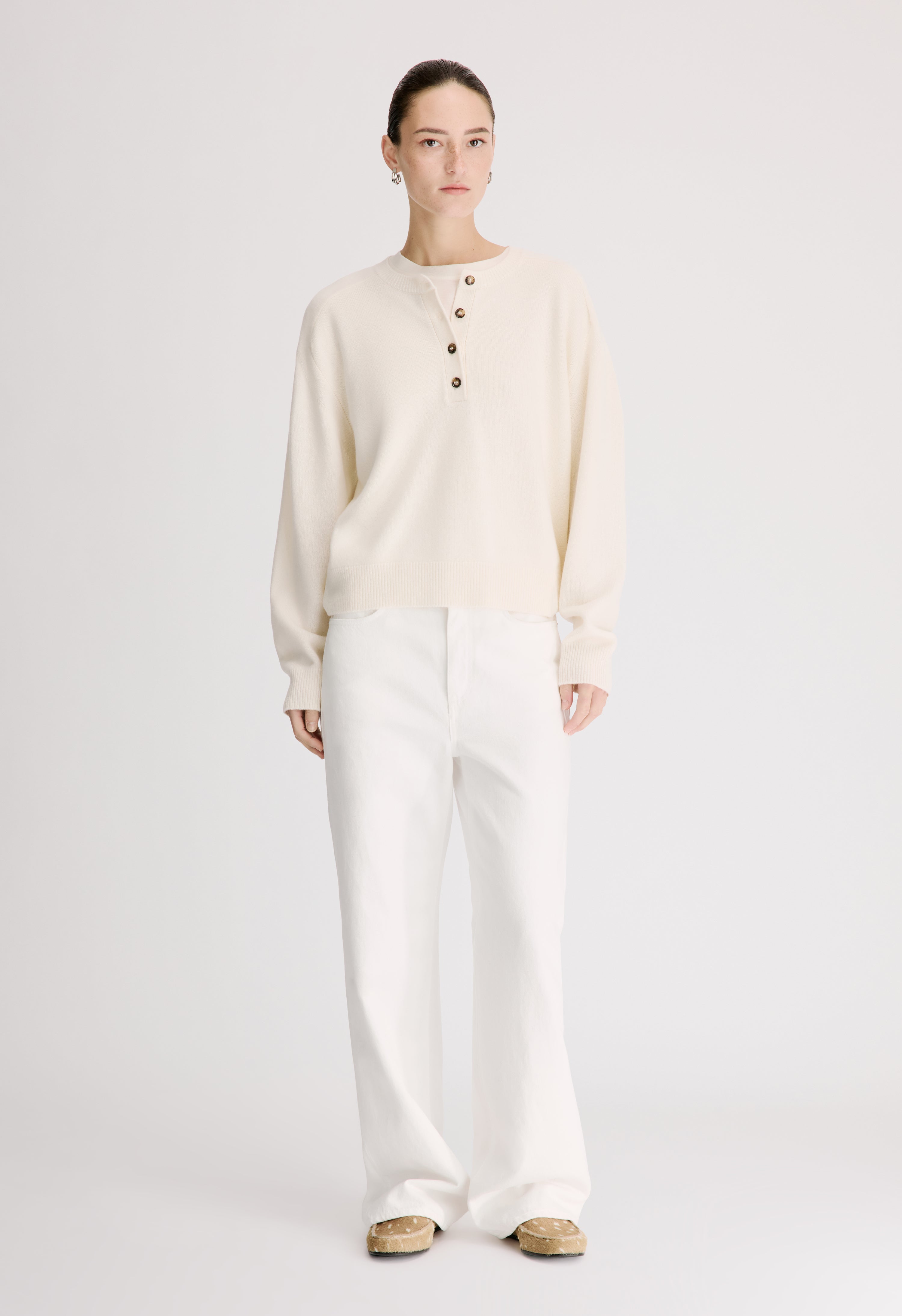 MALO Oversized henley sweater