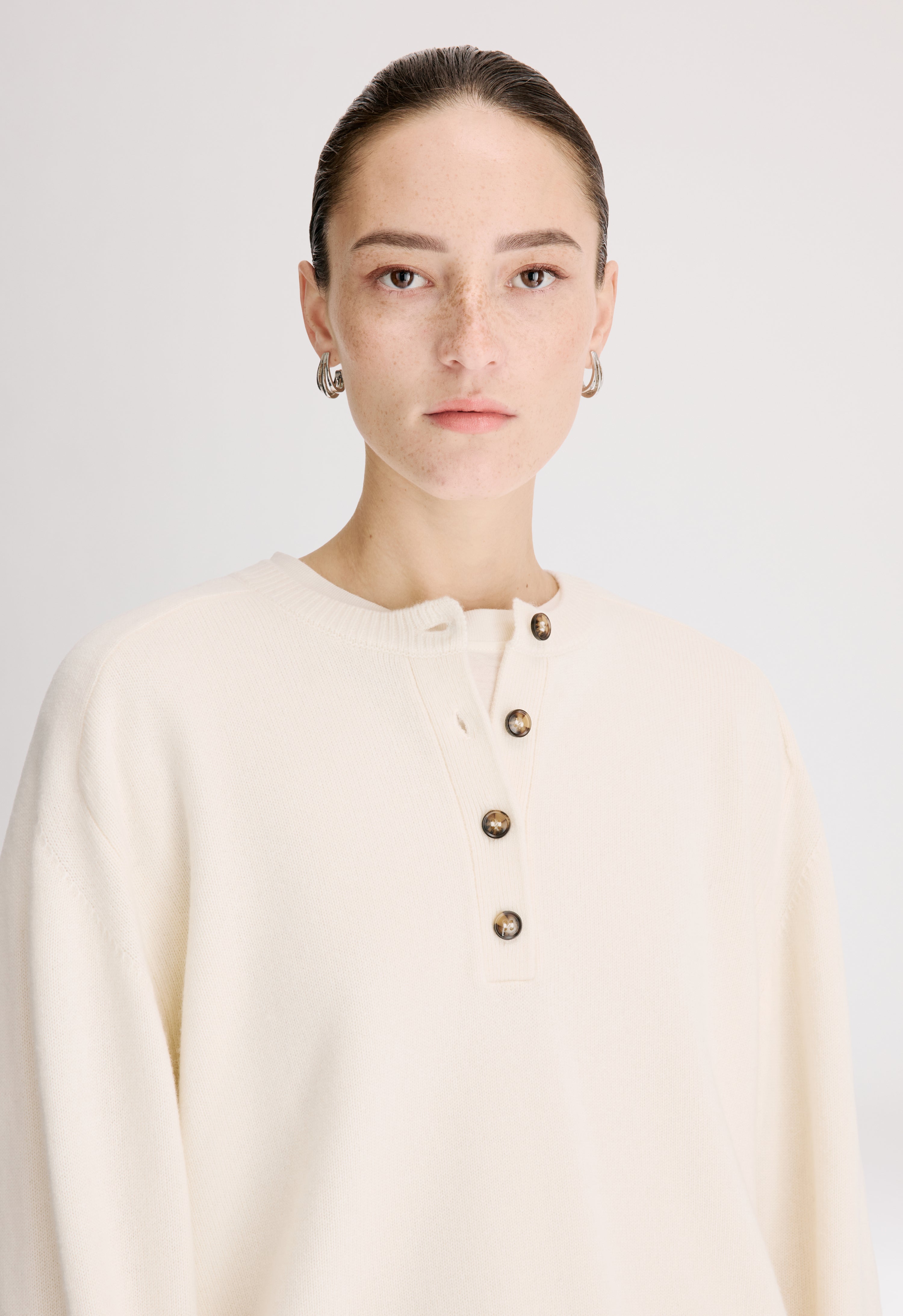 MALO Oversized henley sweater