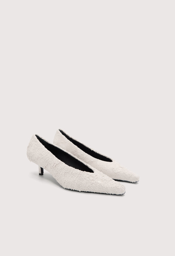 MARTHE Distressed leather kitten heels