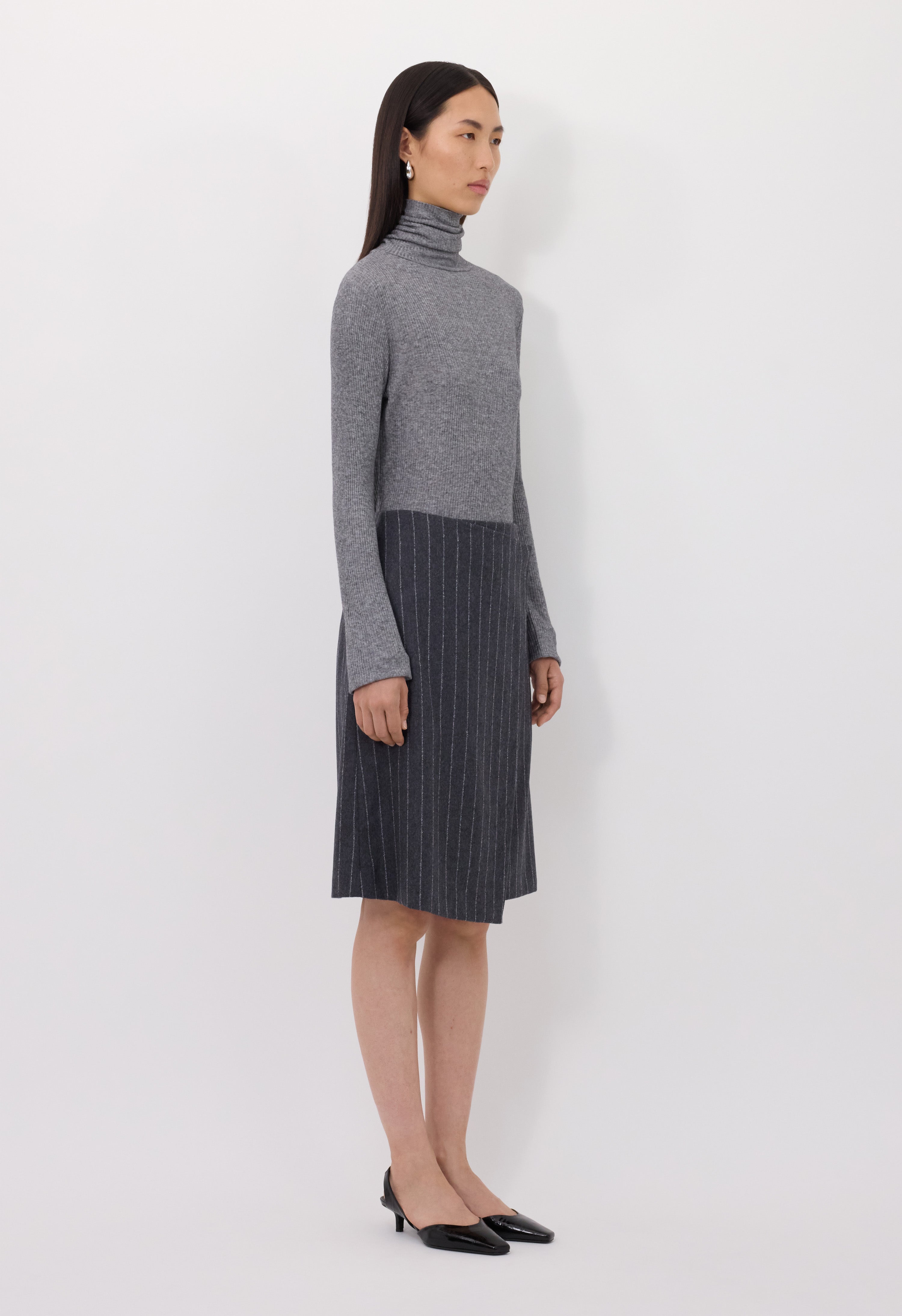 MASON Striped flannel wrap skirt