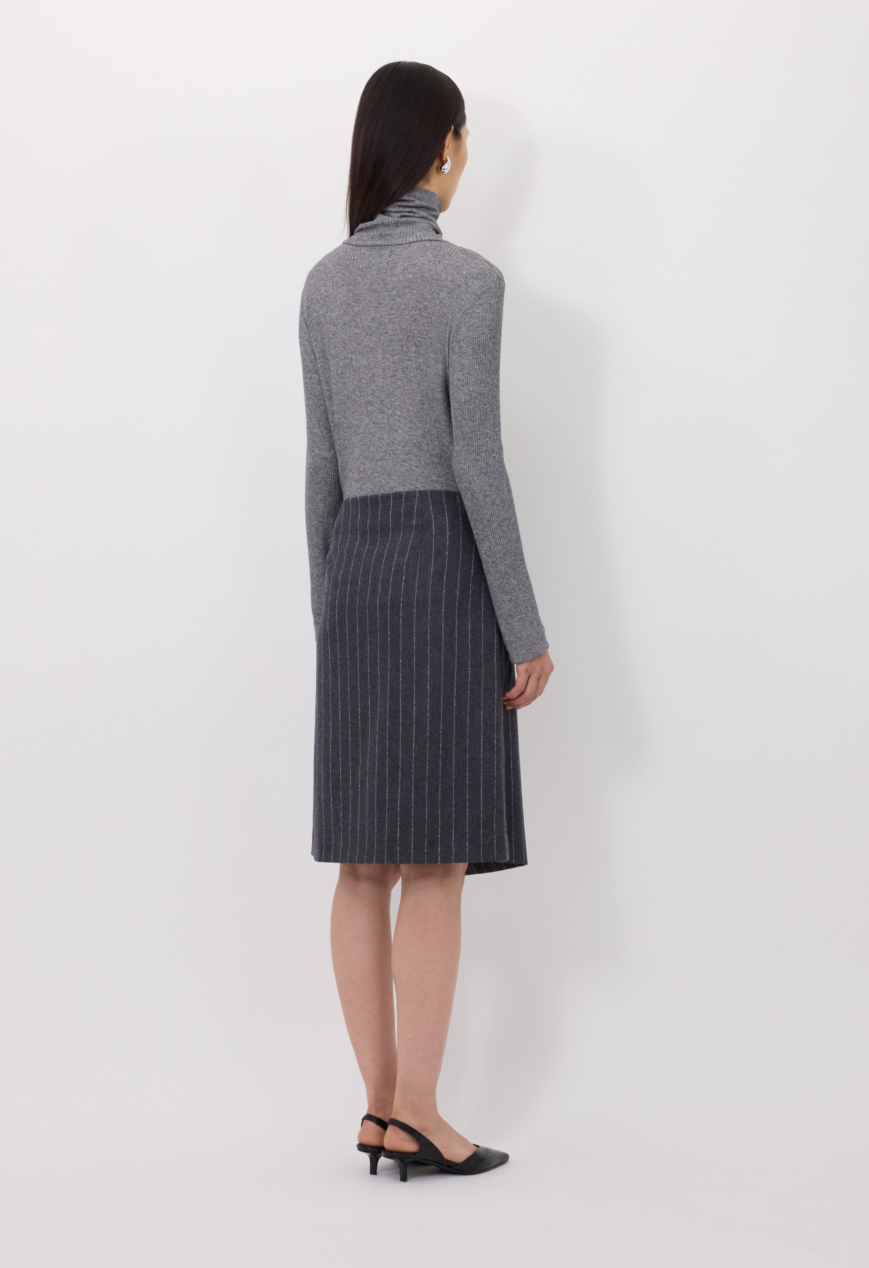 MASON Striped flannel wrap skirt