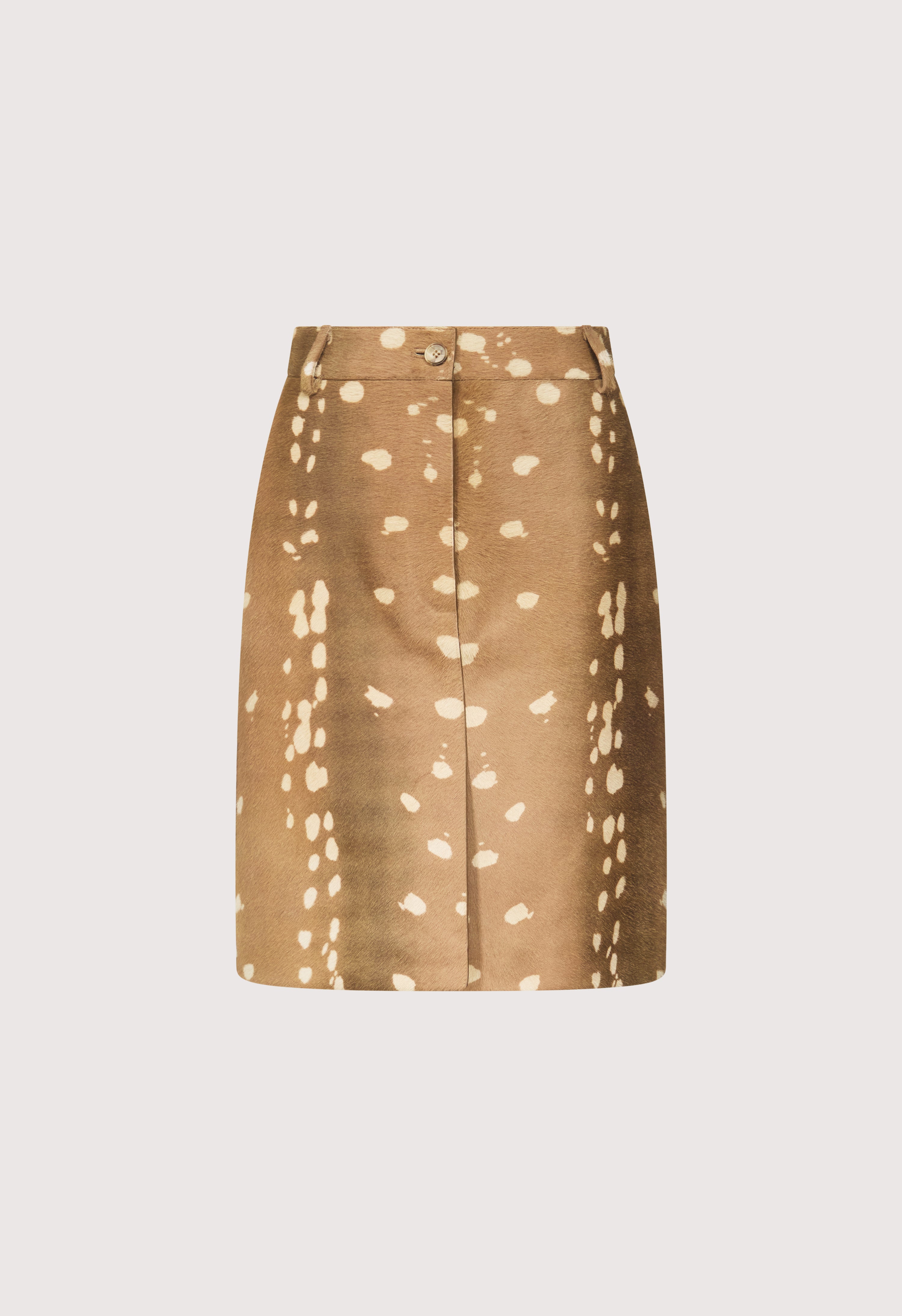 MICA Deer print pony-effect leather skirt