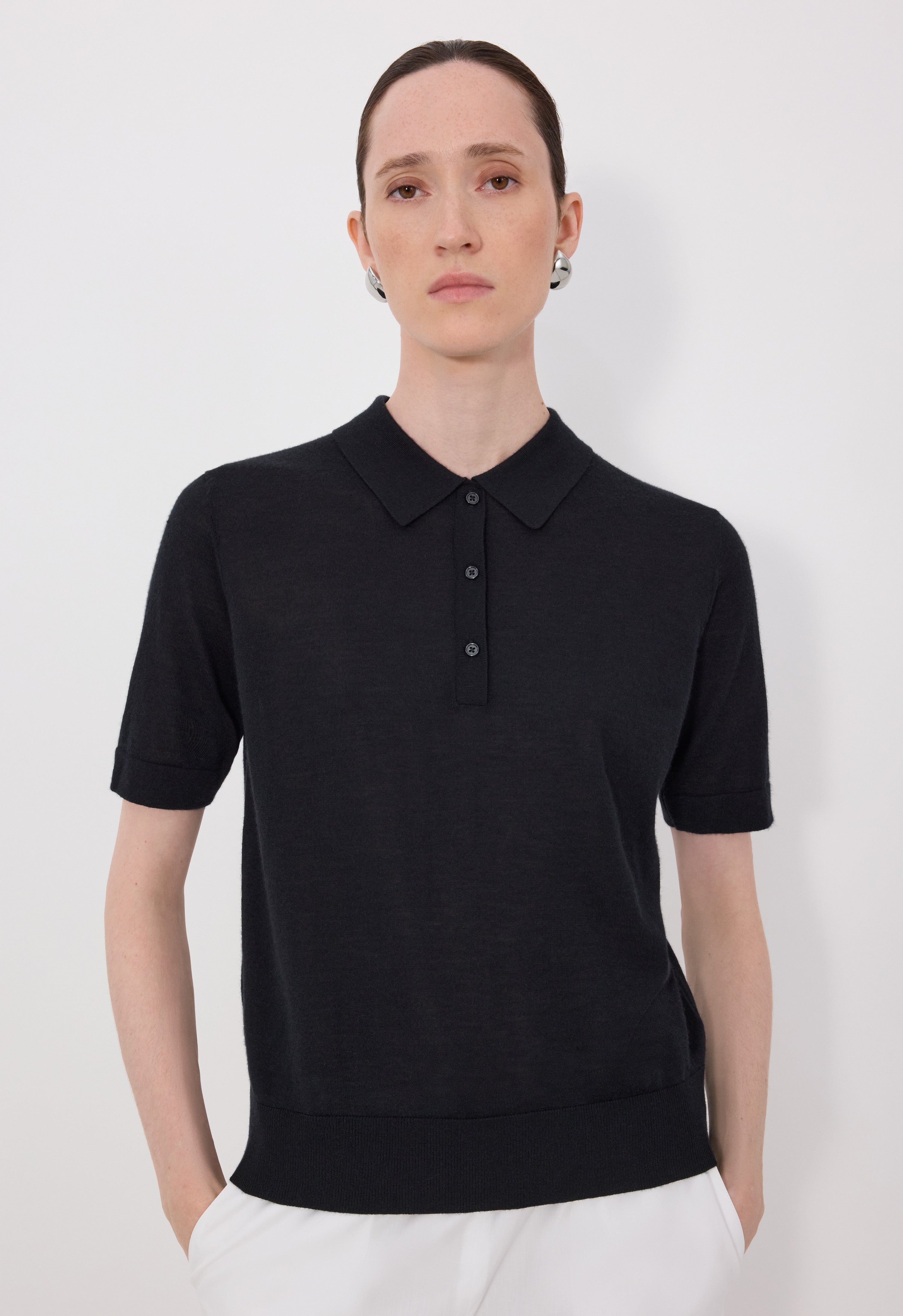 MIGO Fluid cashmere polo shirt