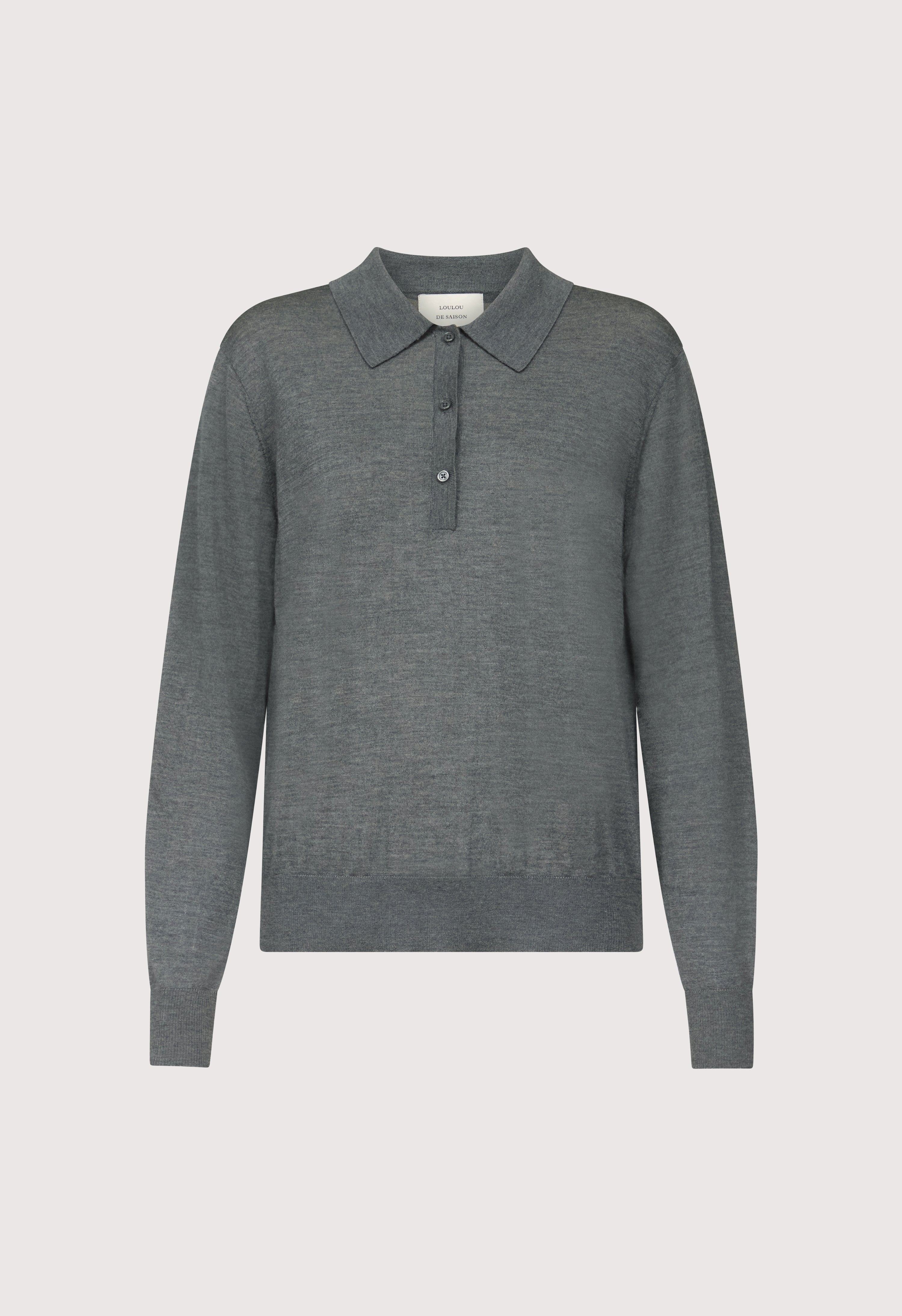 MILES Long-sleeve fine knit polo top