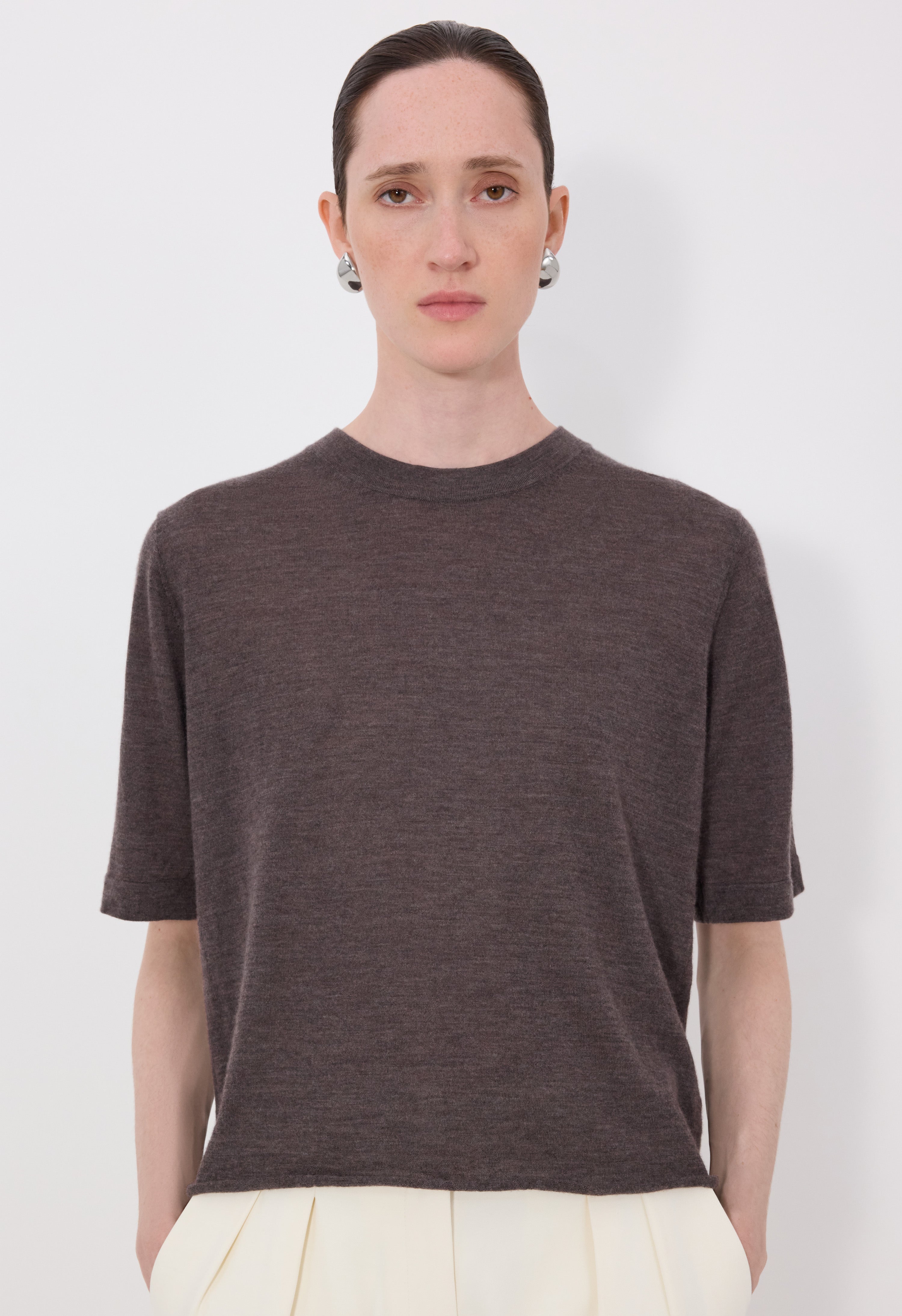 NALA Haut à manches courtes en cachemire fluide