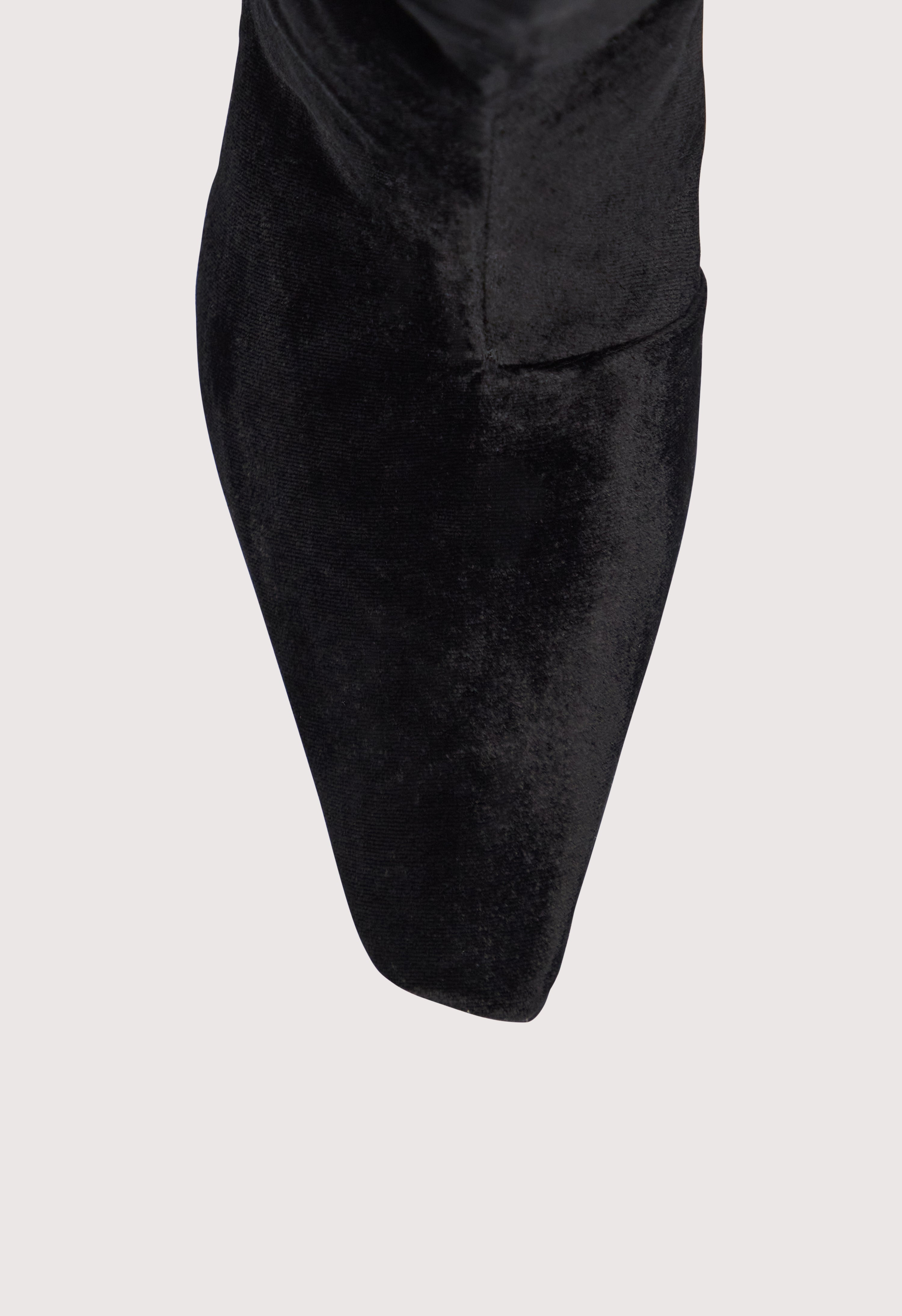 NAOMI Kitten heel velvet boots