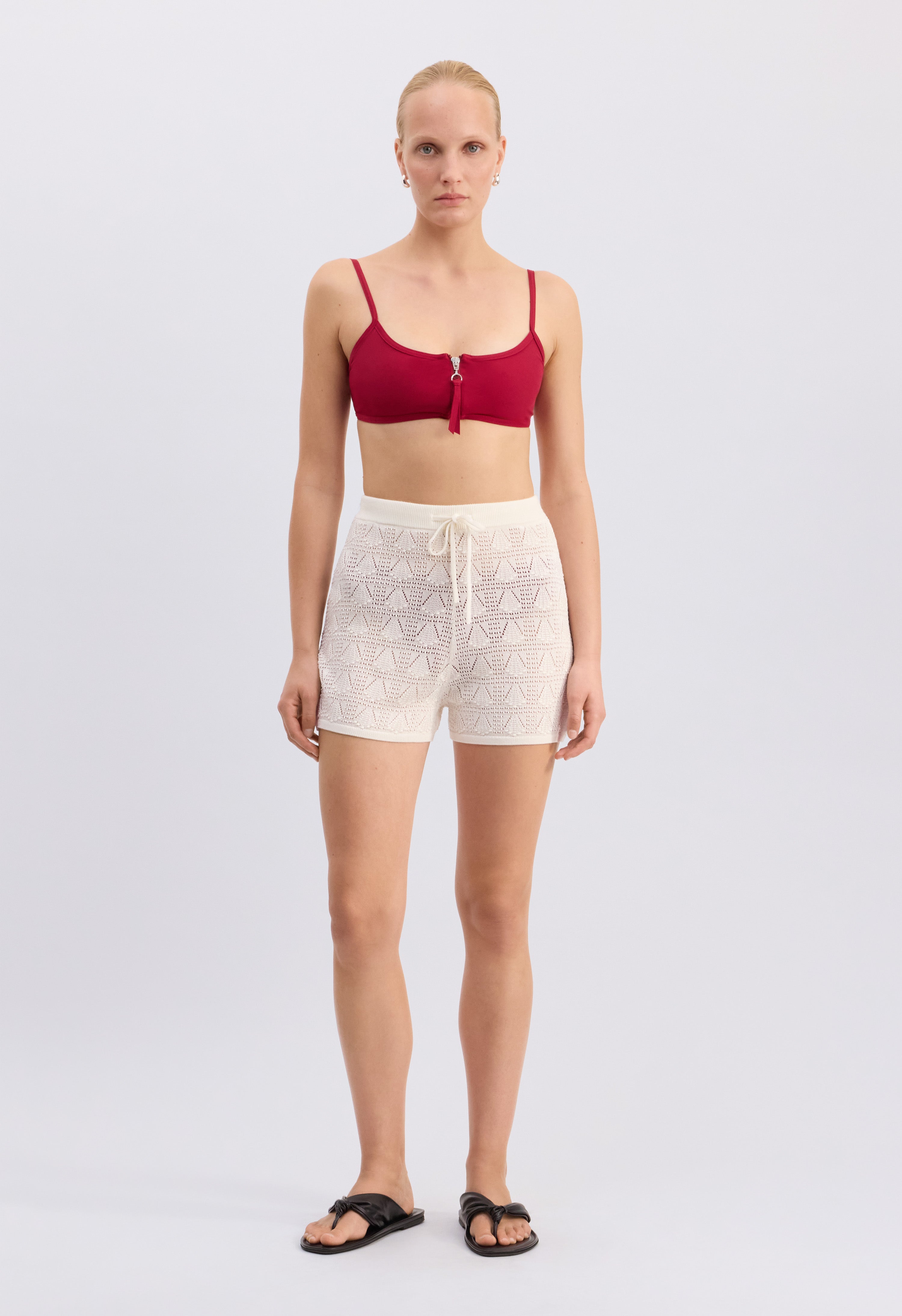 OLGA TOP Zipped bikini top