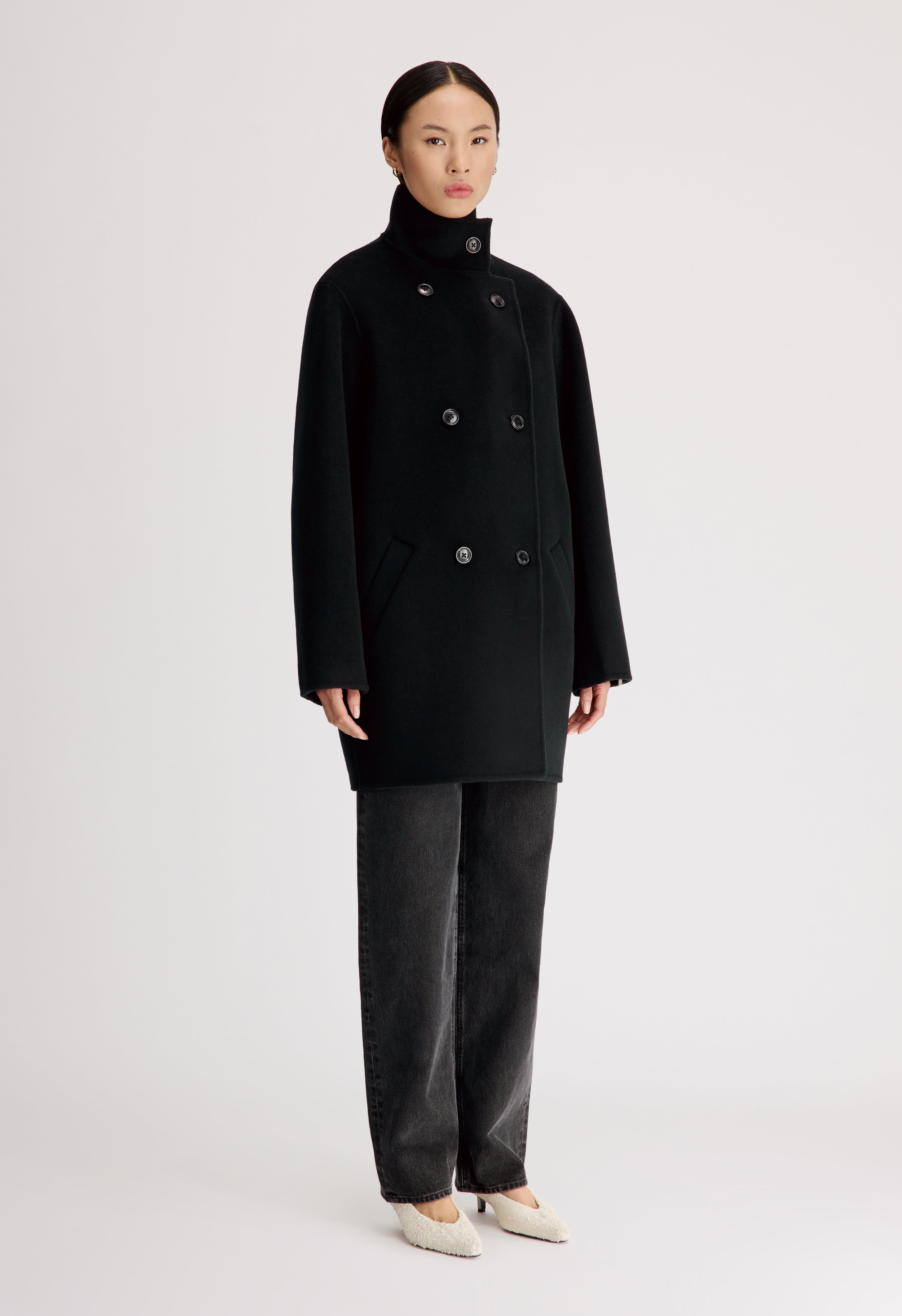 OLMO Wool cashmere drap short coat