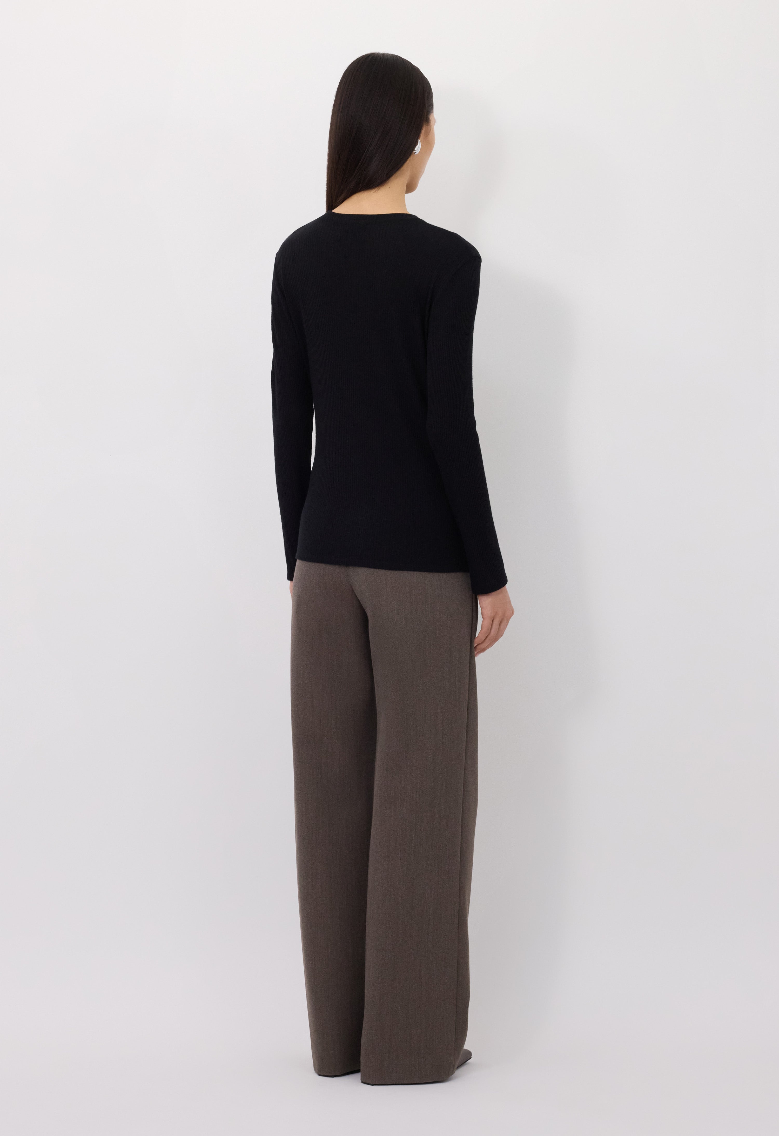 ORTIGIA LDS Ribbed jersey long sleeve t-shirt