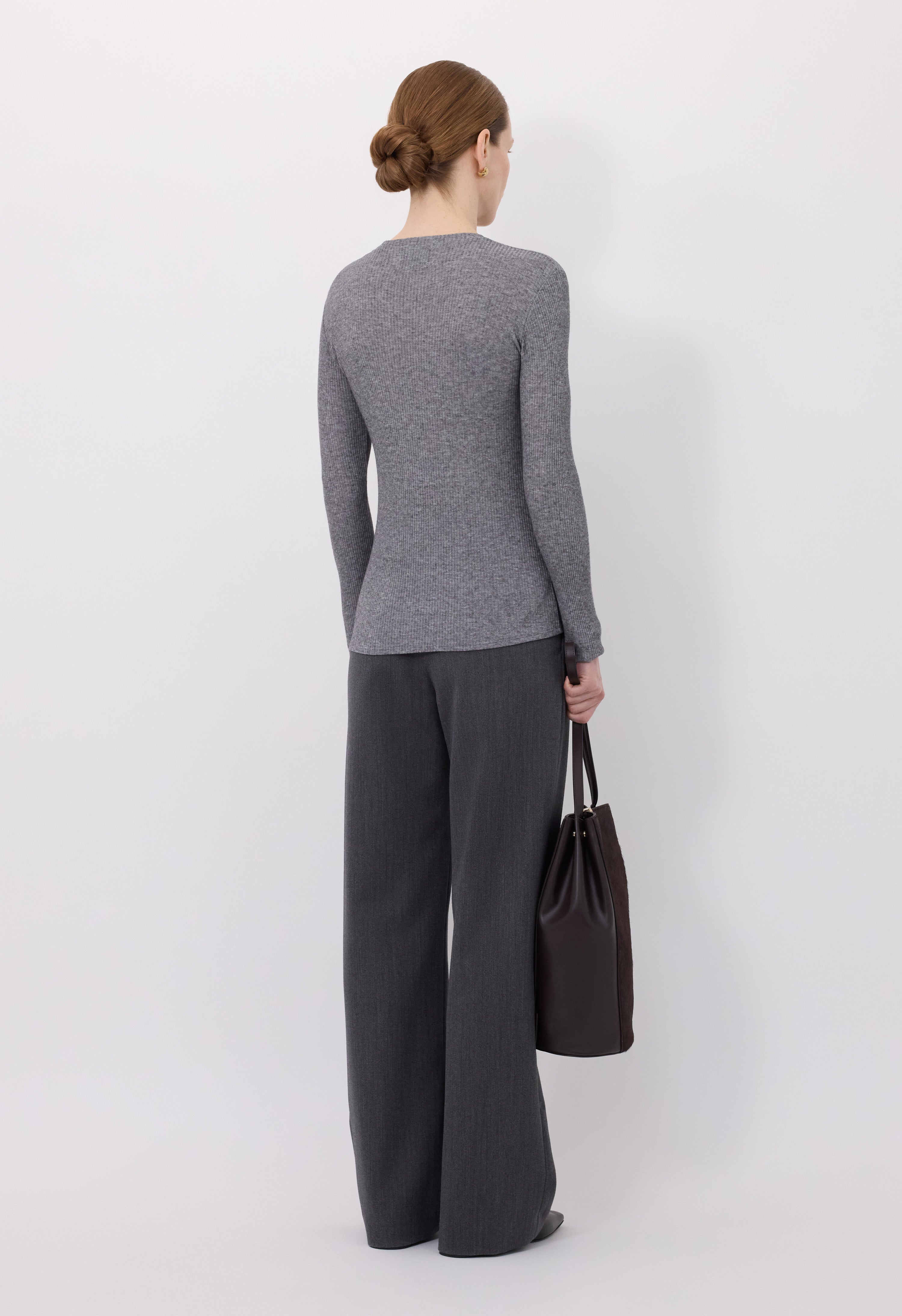 ORTIGIA LDS Ribbed jersey long sleeve t-shirt