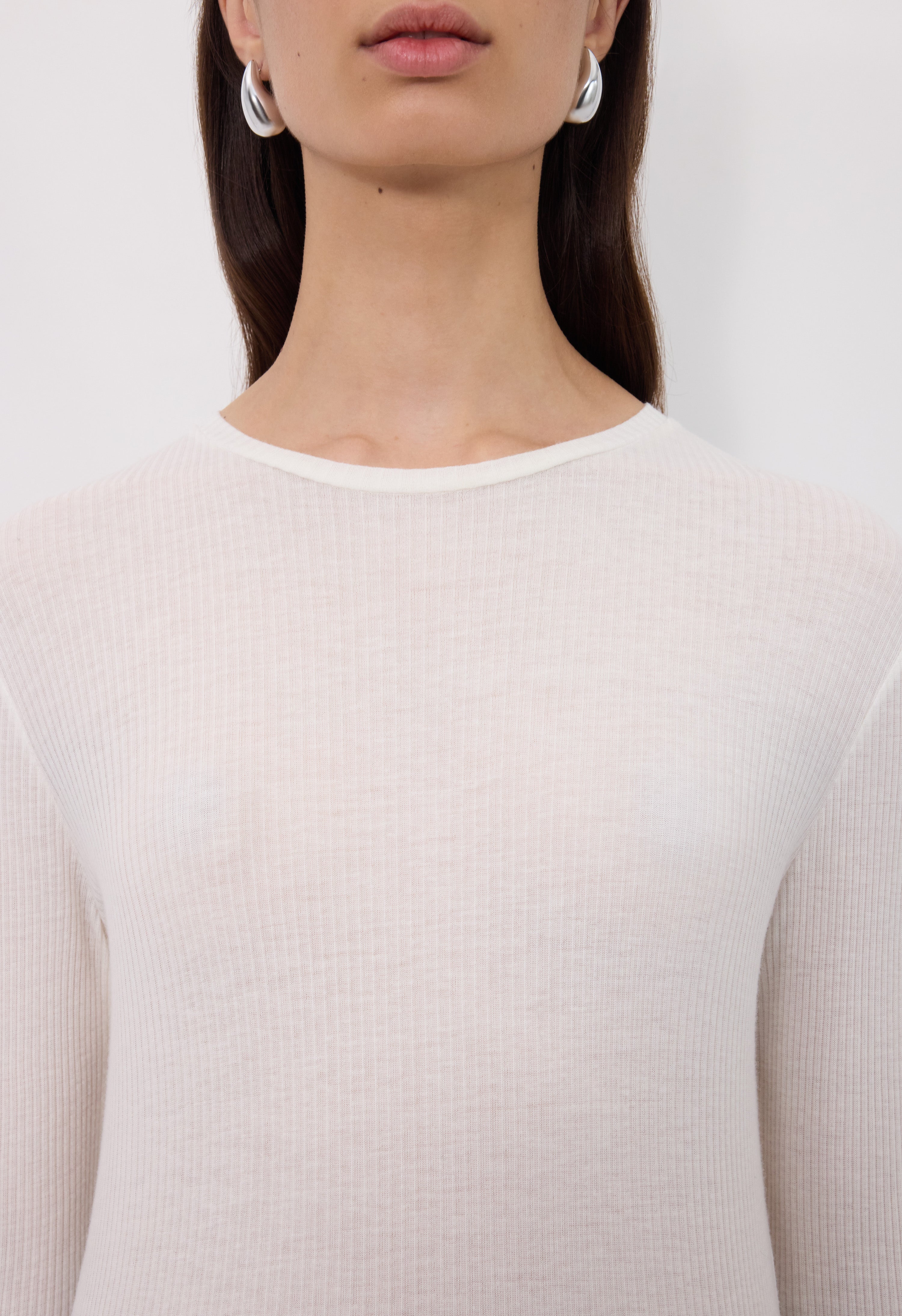 ORTIGIA LDS Ribbed jersey long sleeve t-shirt