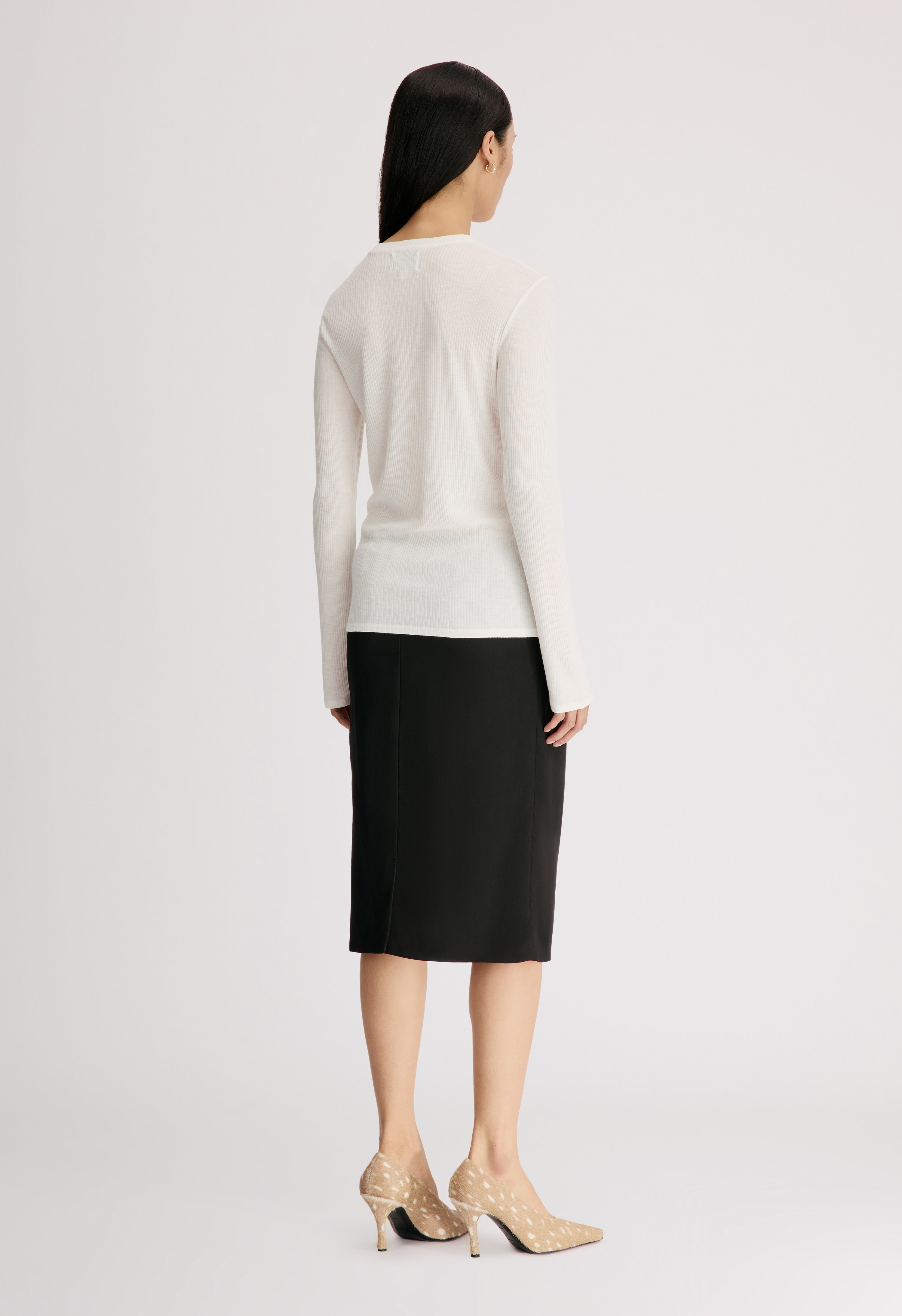ORTIGIA LDS Ribbed jersey long sleeve t-shirt