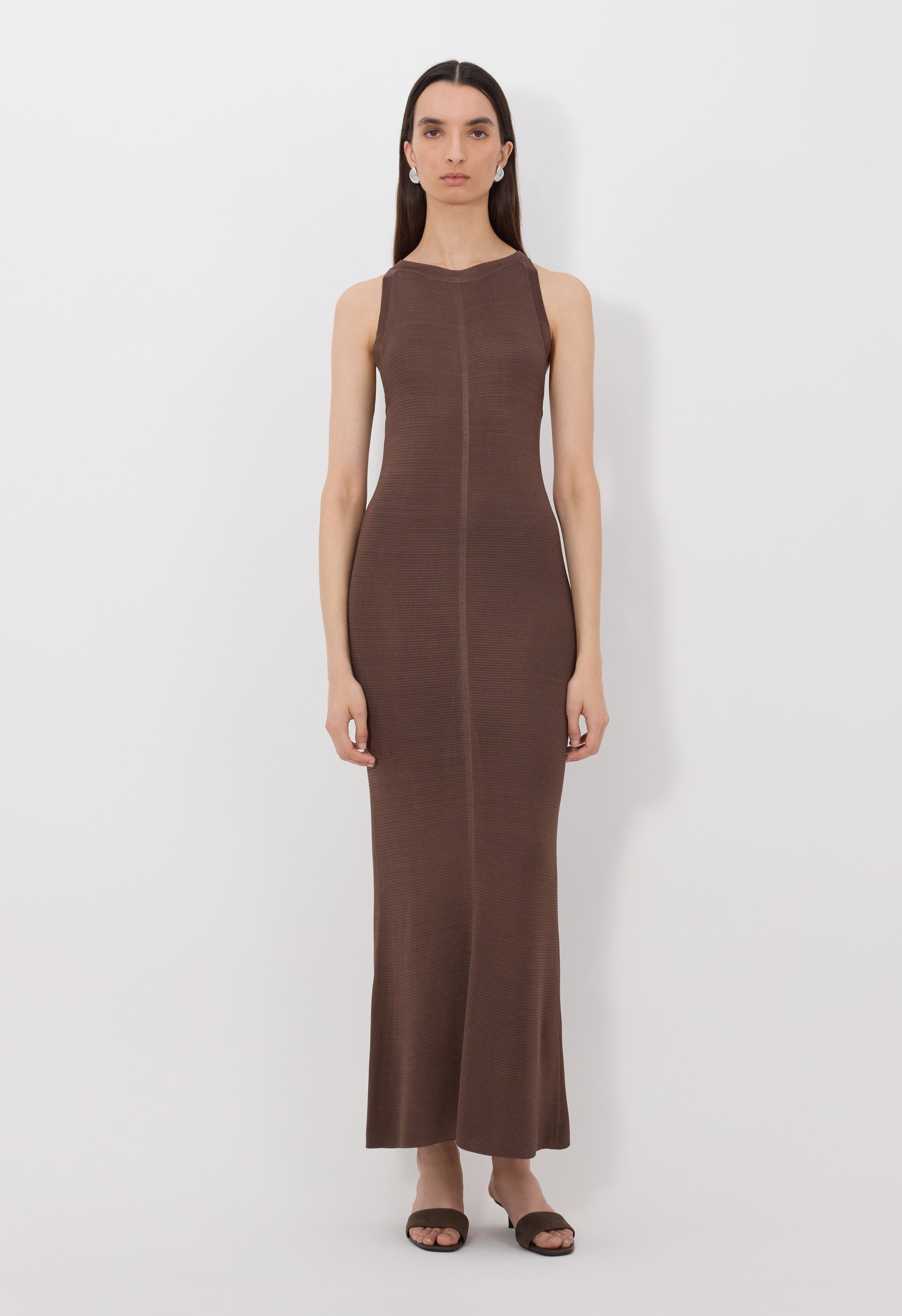 knitted brown dress Pablo Sleeveless knitted Dress XL
