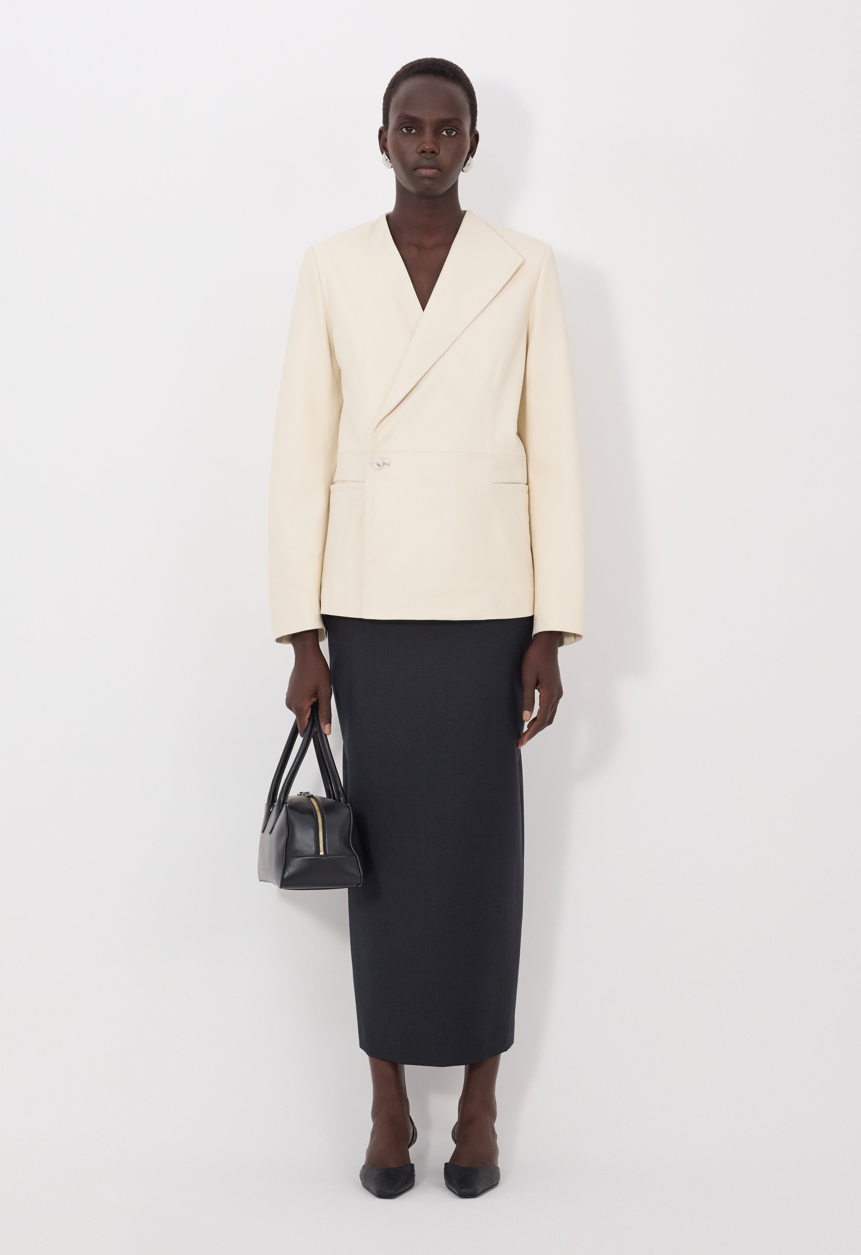 PAOLI Asymmetric leather jacket