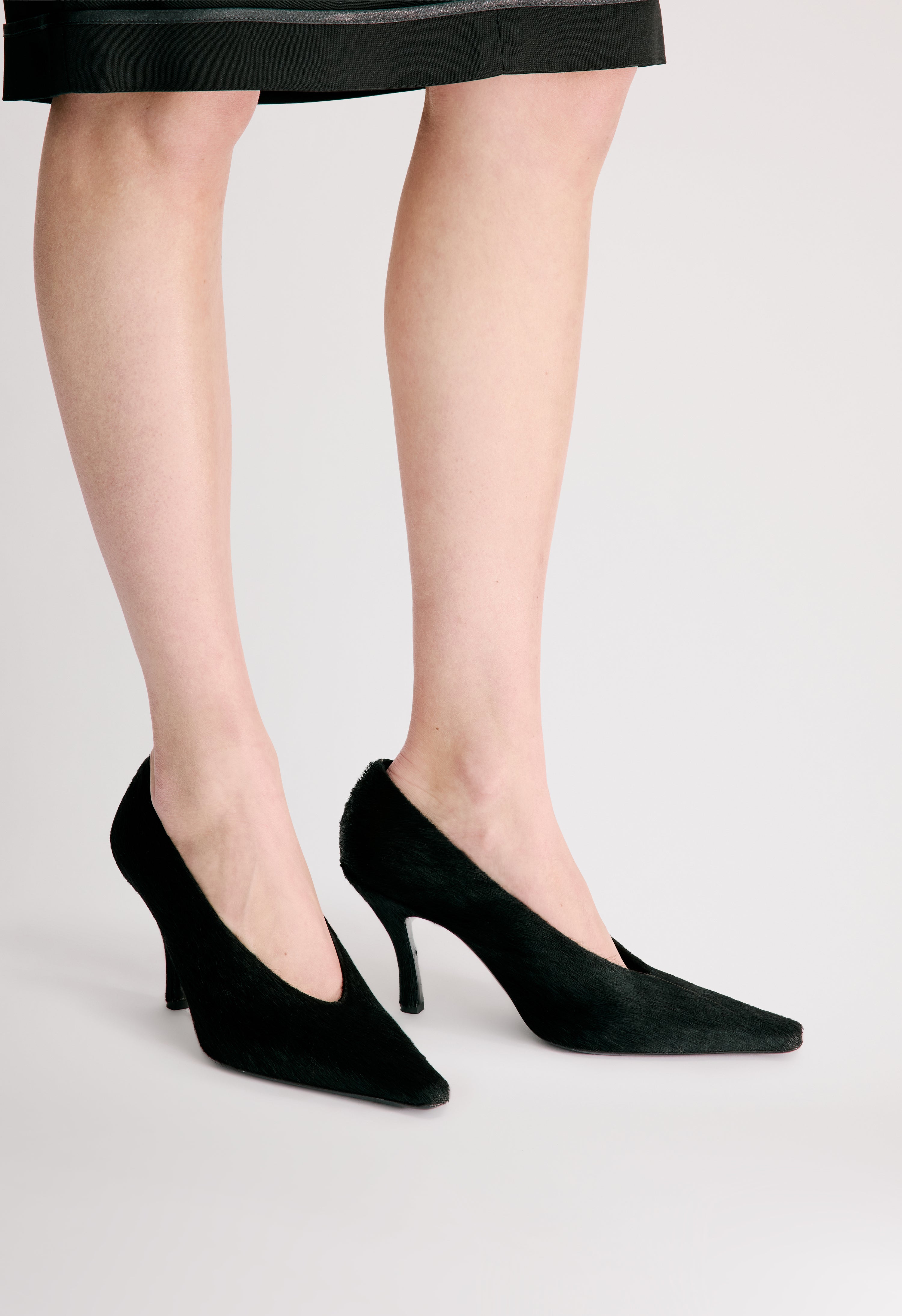 PIPPA Pony-effect leather pumps