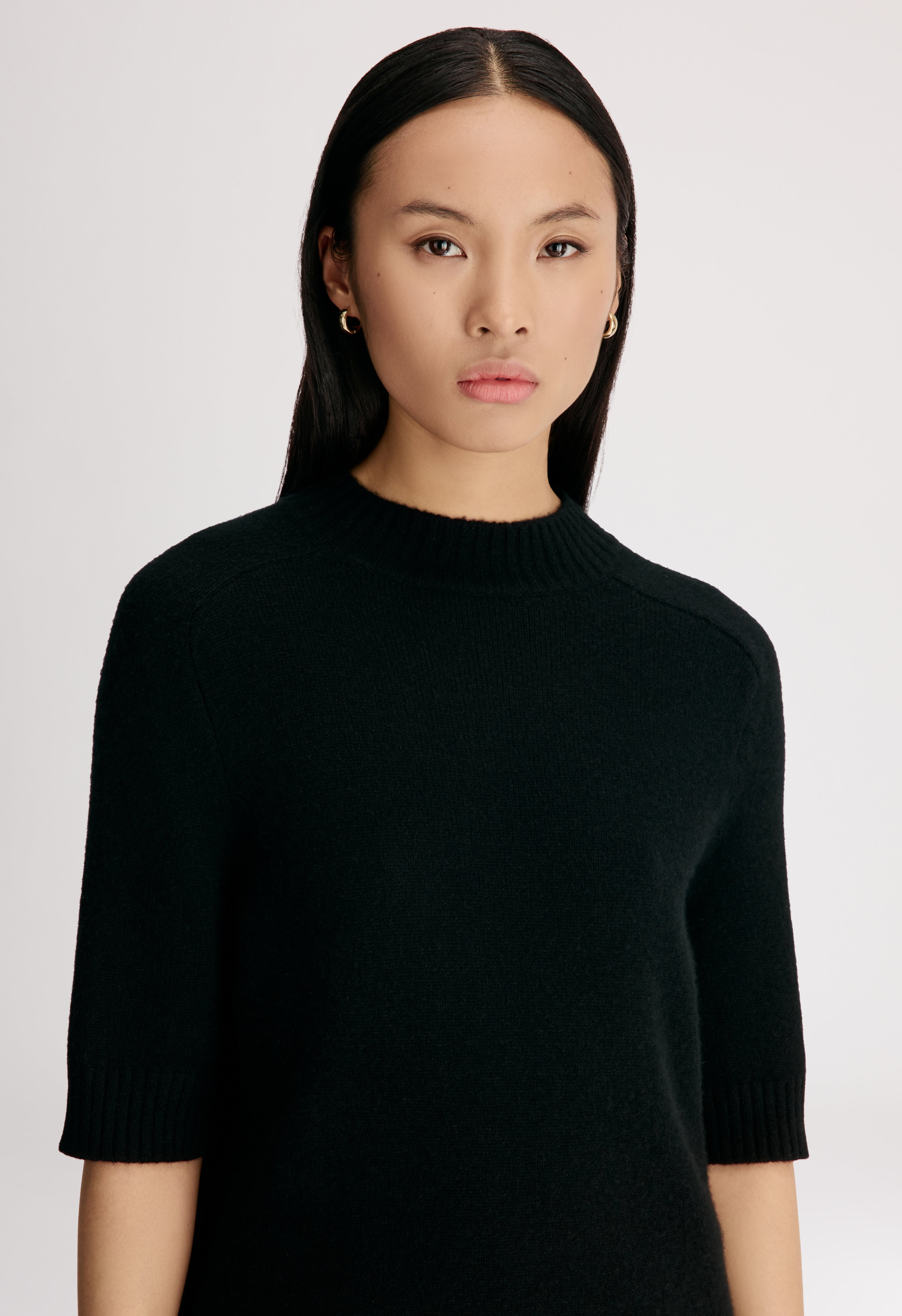 RUTH Stand collar cashmere top