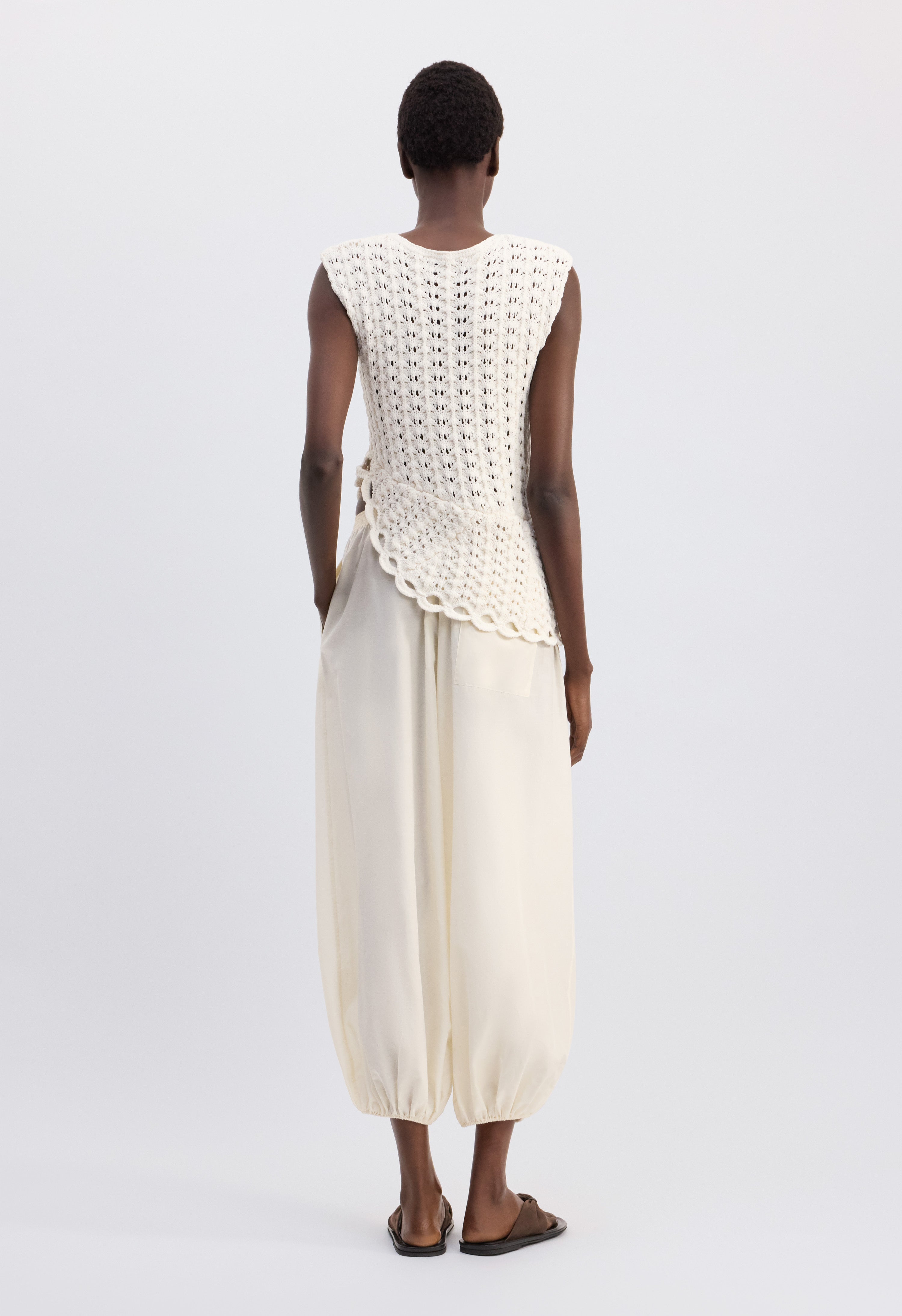 SAEZ Ruffled crochet top
