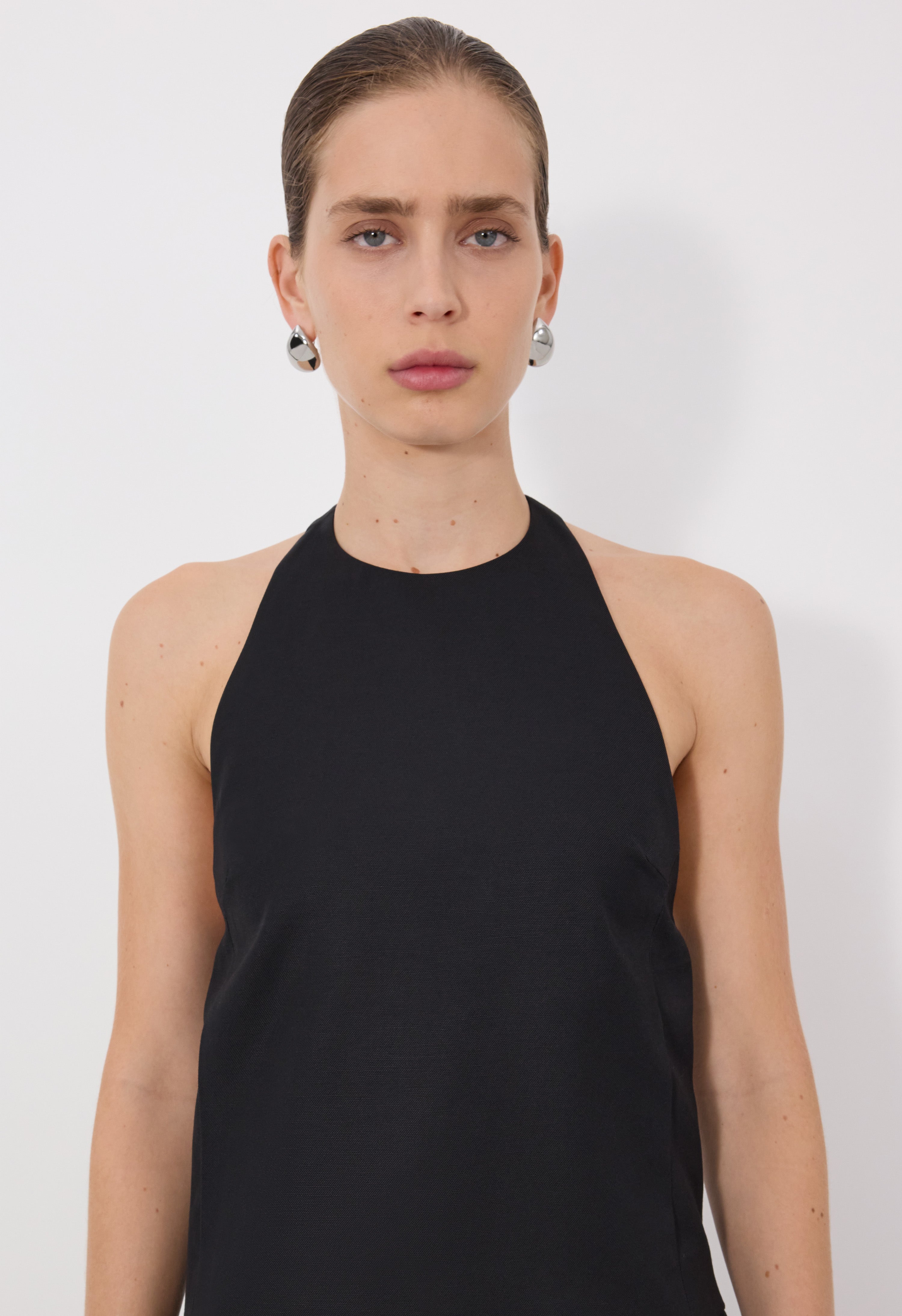 【usagi】HALTER HIGH NECK CAMISOLE TOPS Asiah Halter Neck Cami Top Off White– Selfie Leslie
