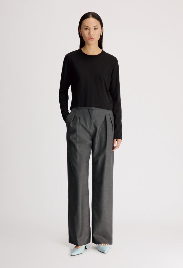 SBIRU LDS Pantalon à plis en laine vierge