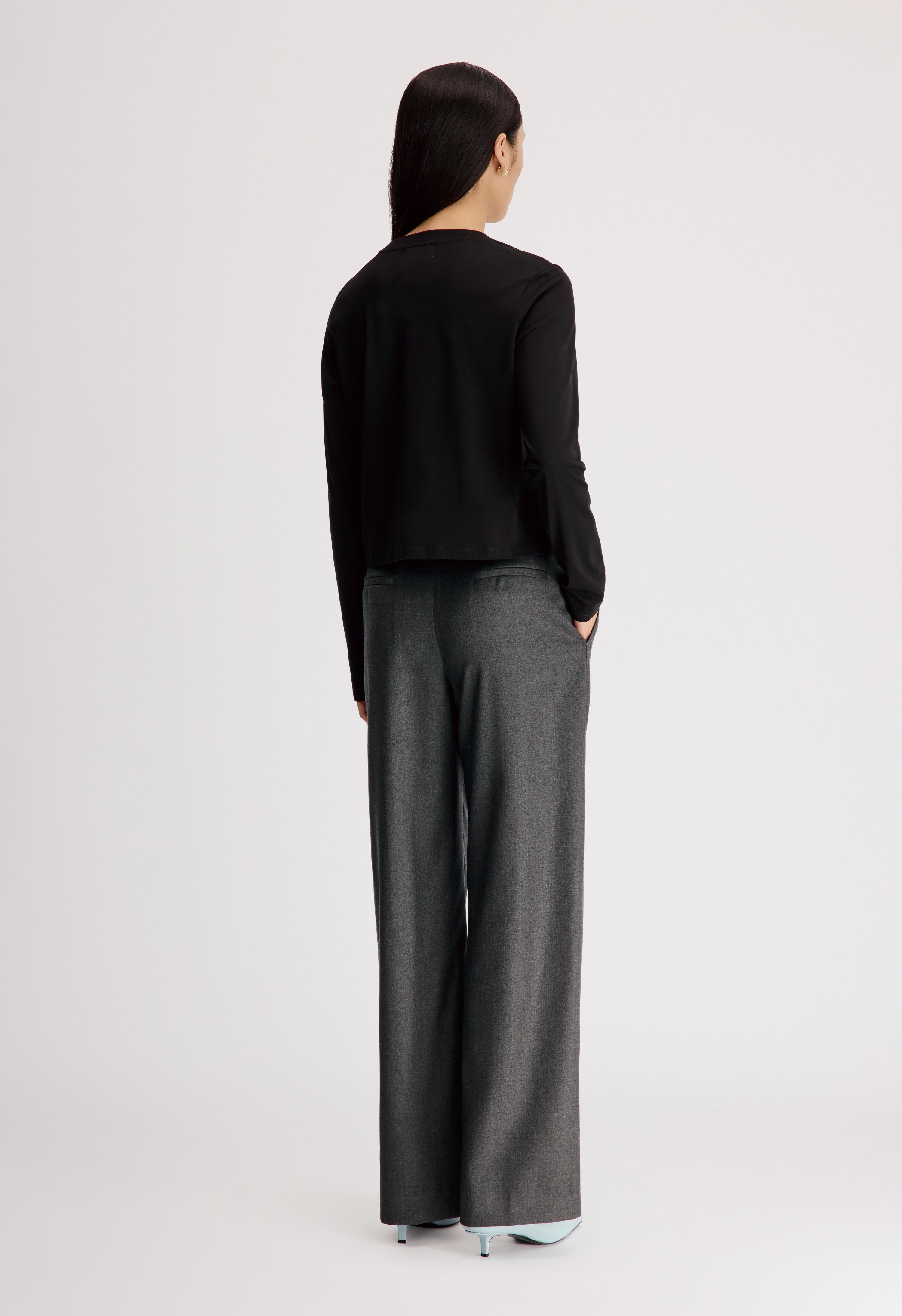 SBIRU LDS Virgin wool pleated trousers