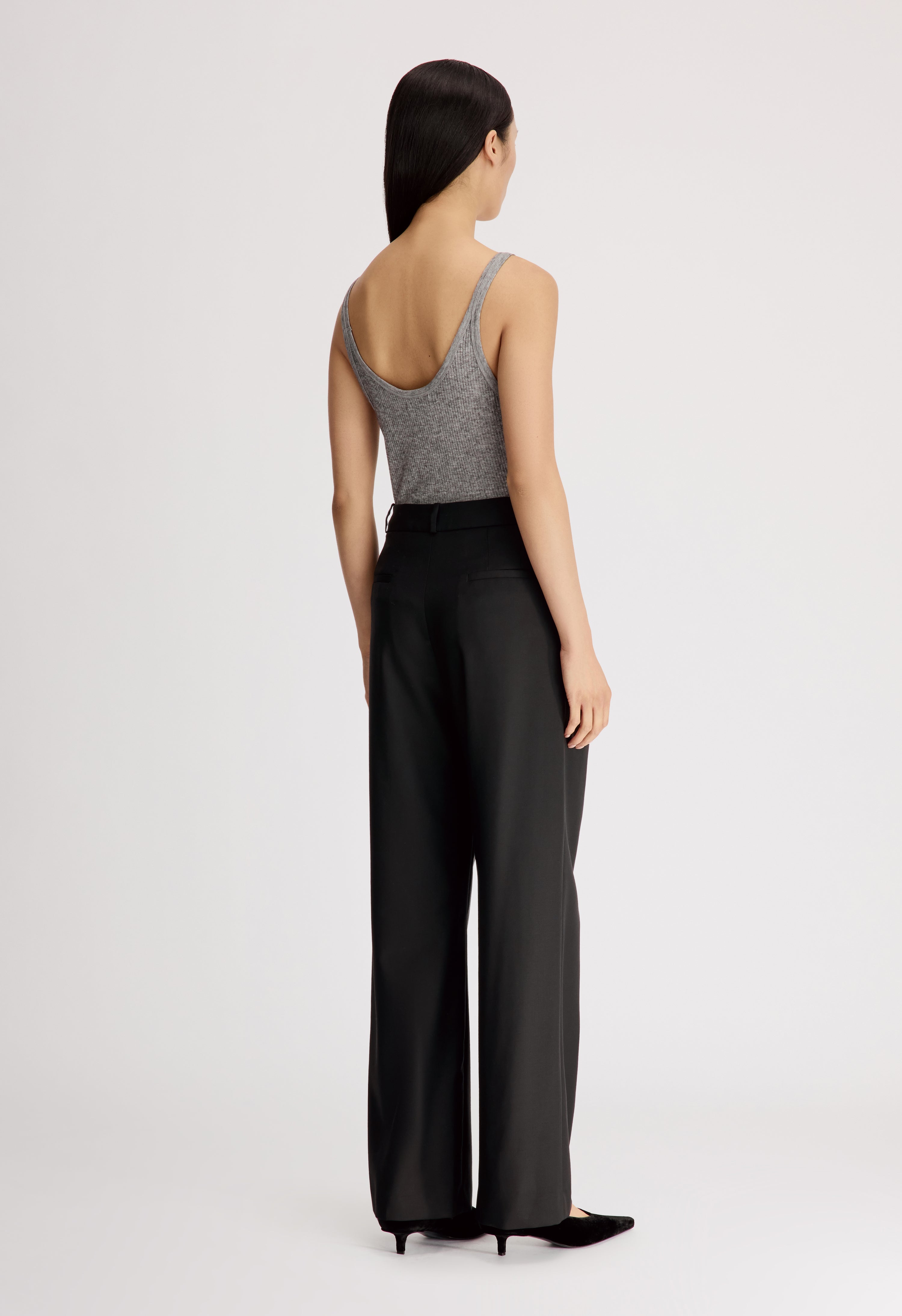 SBIRU LDS Wide leg wool trousers