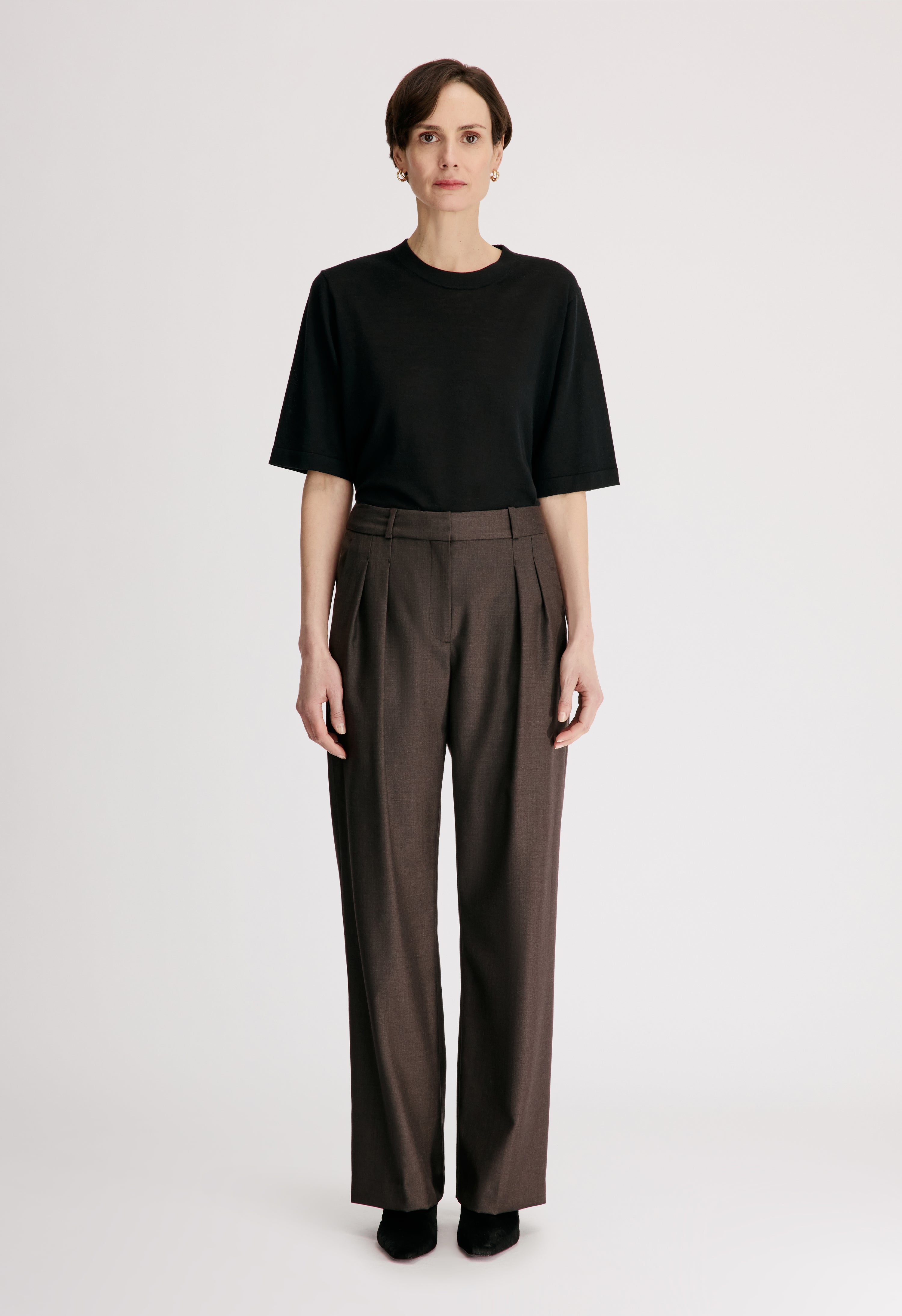 SBIRU LDS Virgin wool pleated trousers