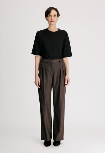 SBIRU LDS Virgin wool pleated trousers