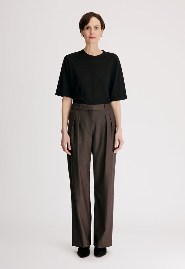SBIRU LDS Virgin wool pleated trousers