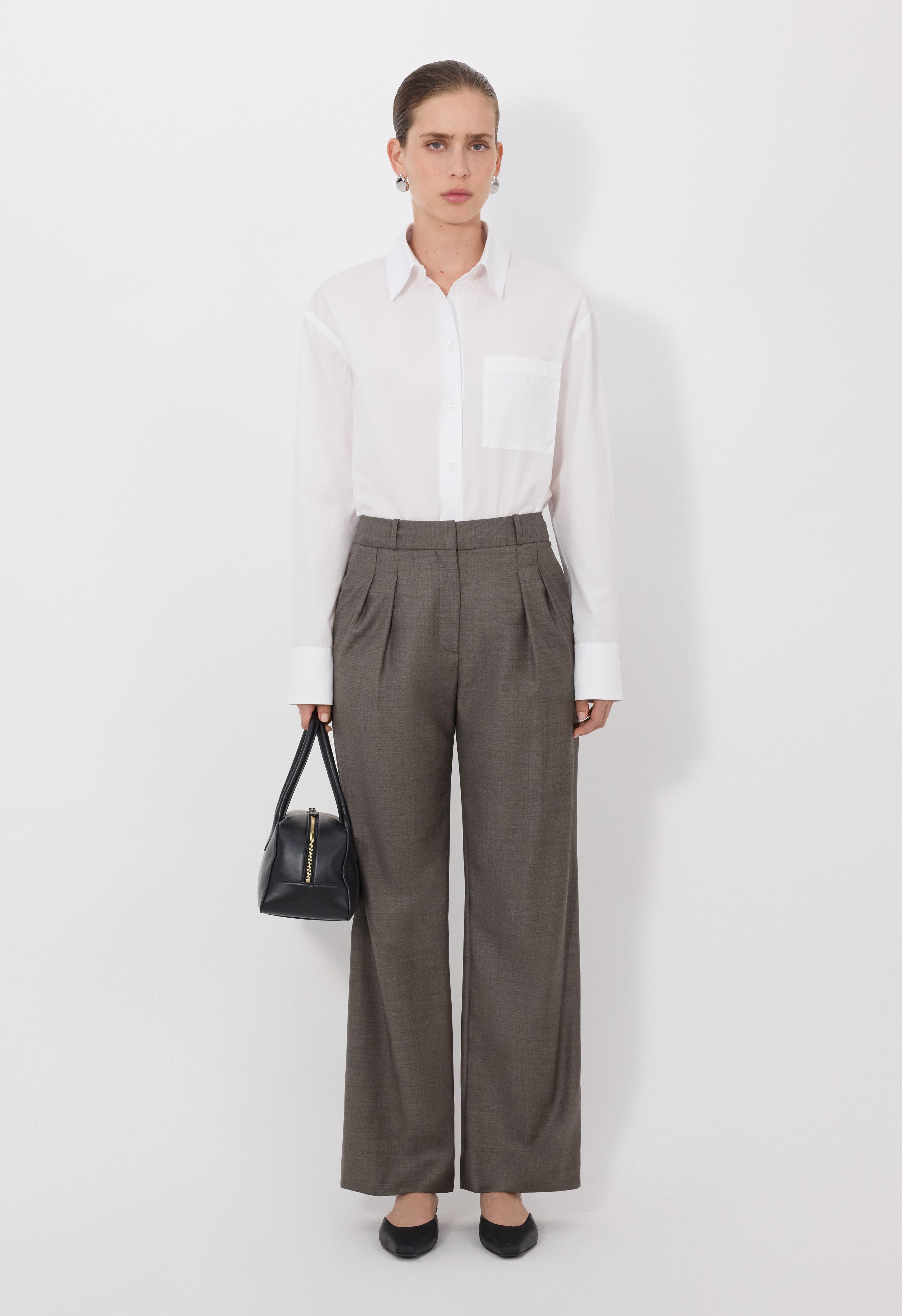 SBIRU LDS Pleated wool trousers