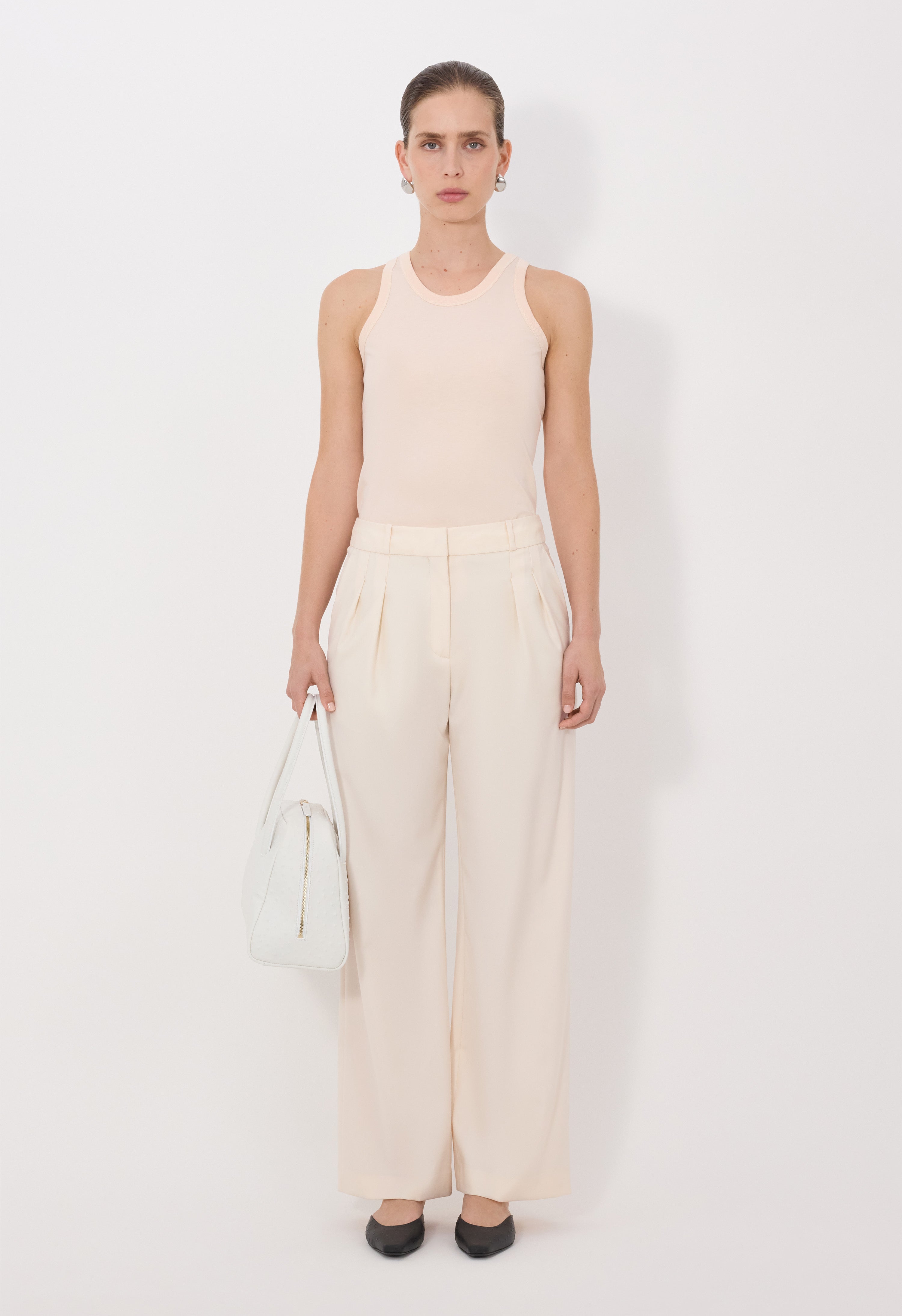 SBIRU LDS Pleated wool trousers