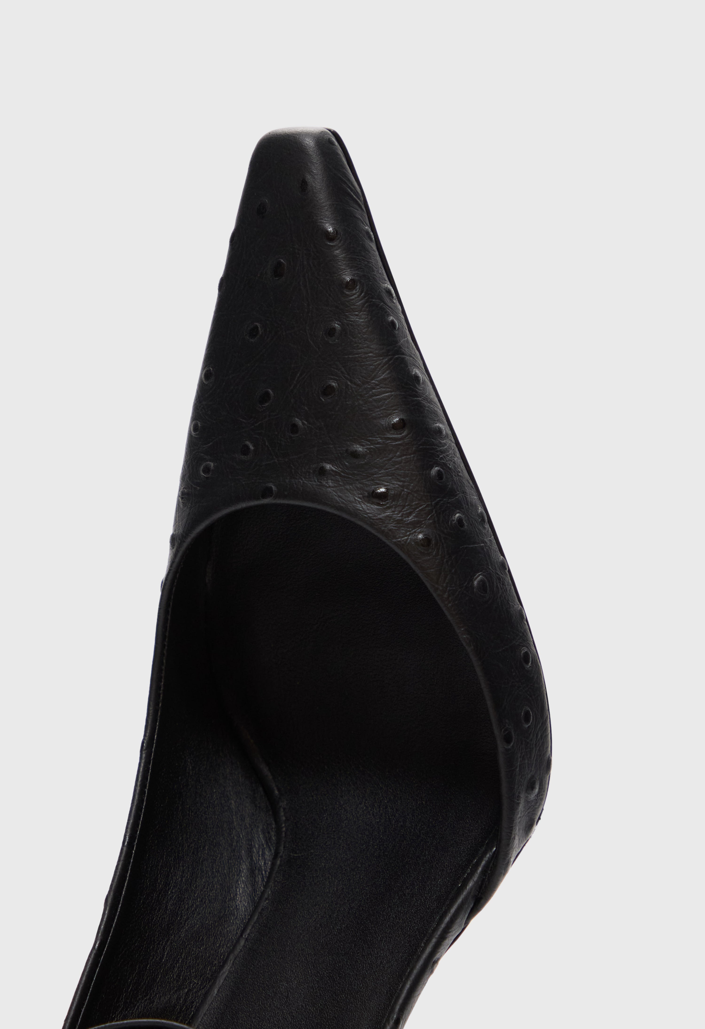SCALA Ostrich-effect leather pumps