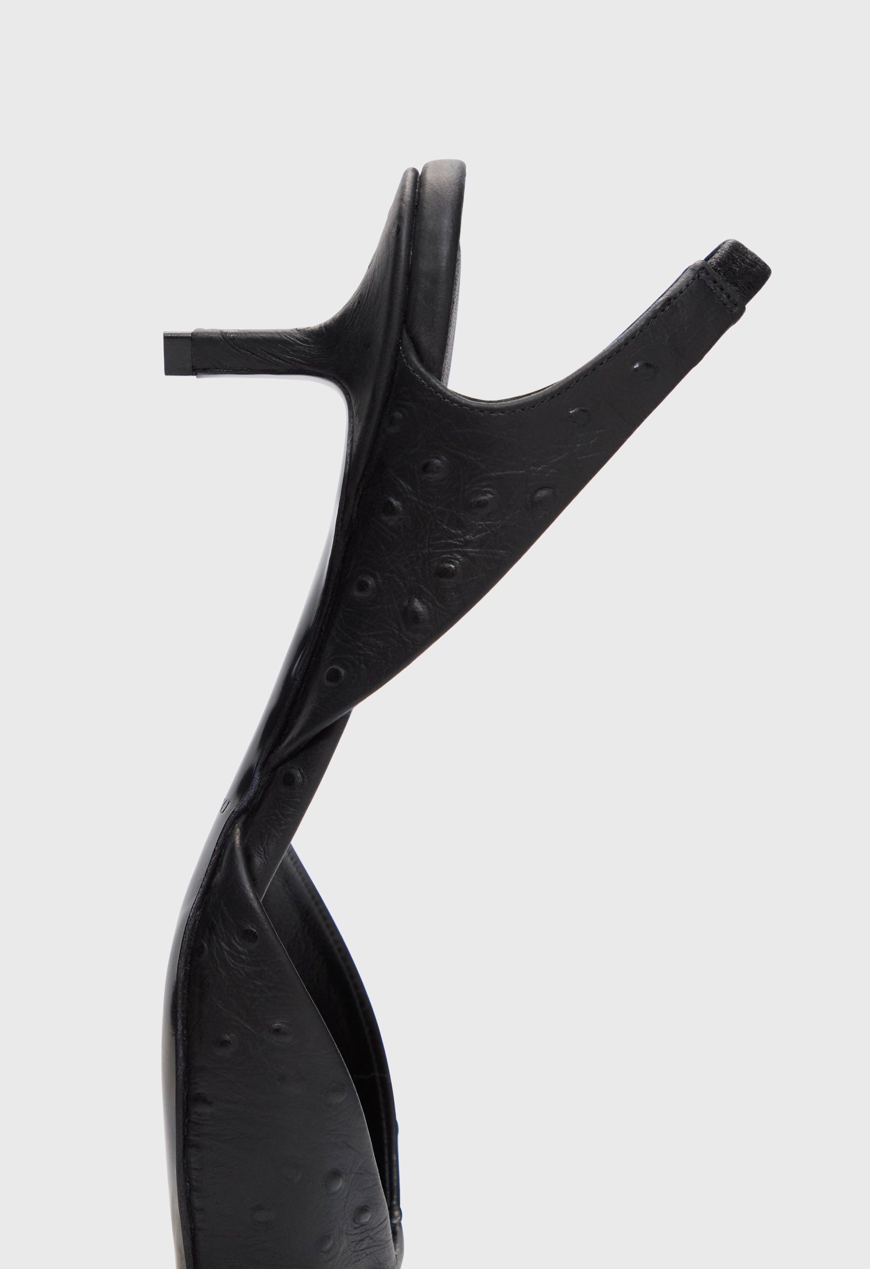 SULLY Ostrich-effect leather slingback shoes